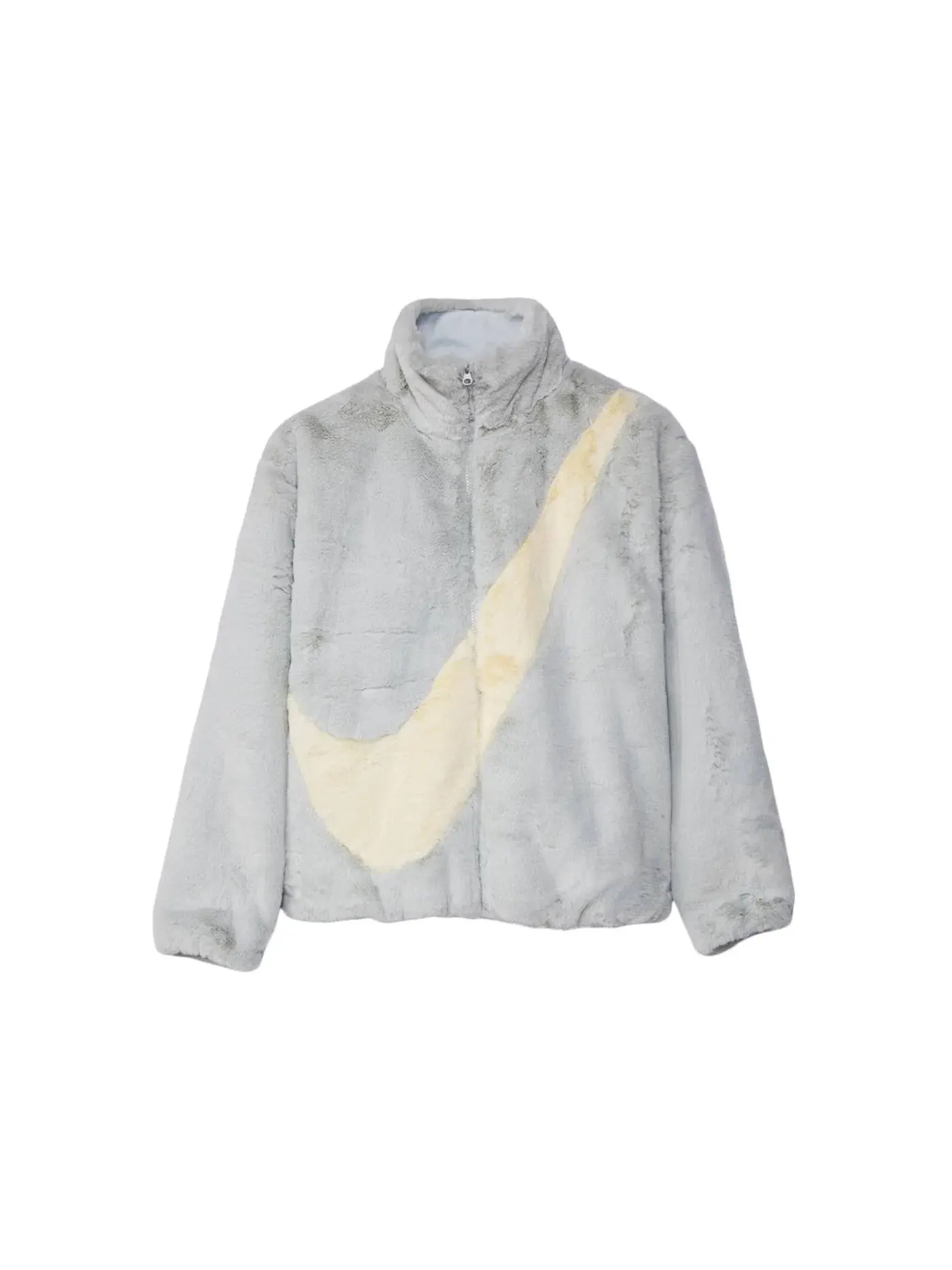 Женская куртка из искусственного меха с принтом Swoosh Logo Nike, Photon Dust/Cashmere — изображение 1 из 1