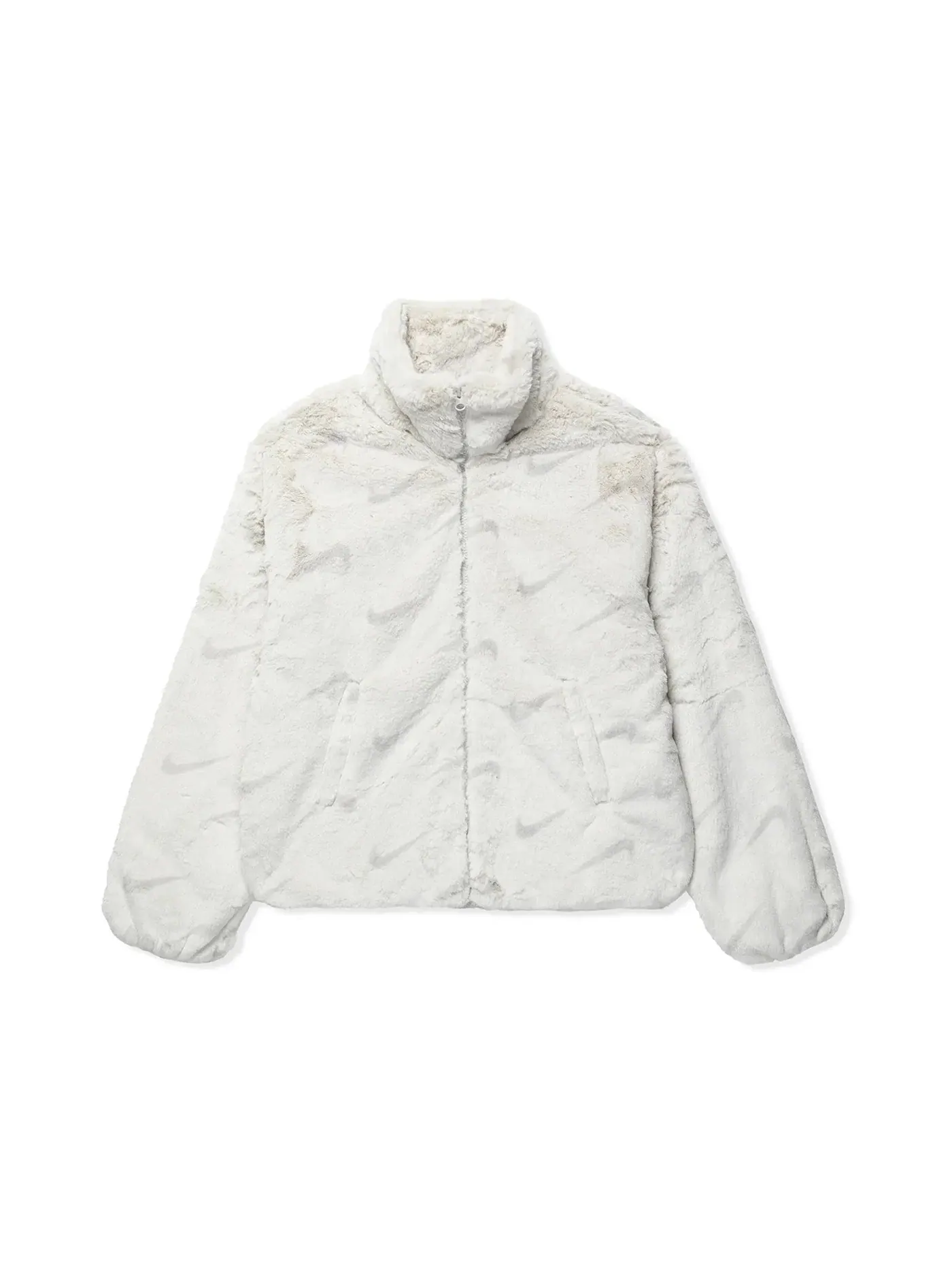 Женская куртка из искусственного меха с принтом Nike Jacket — изображение 1 из 2, костяной белый