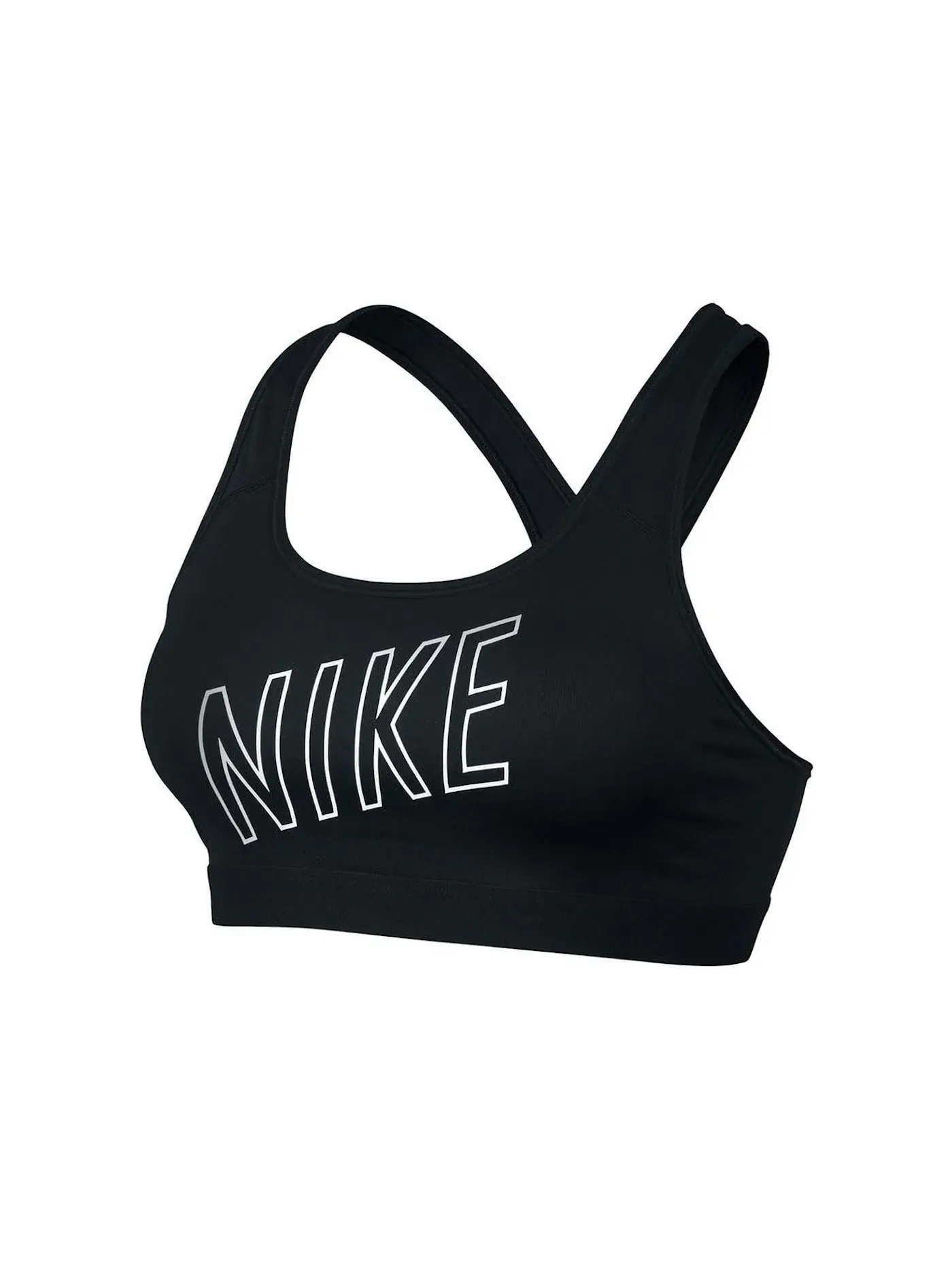 Женский спортивный бюстгальтер с мягкими чашками Nike Pro Classic Padded Logo — изображение 1 из 2, черный