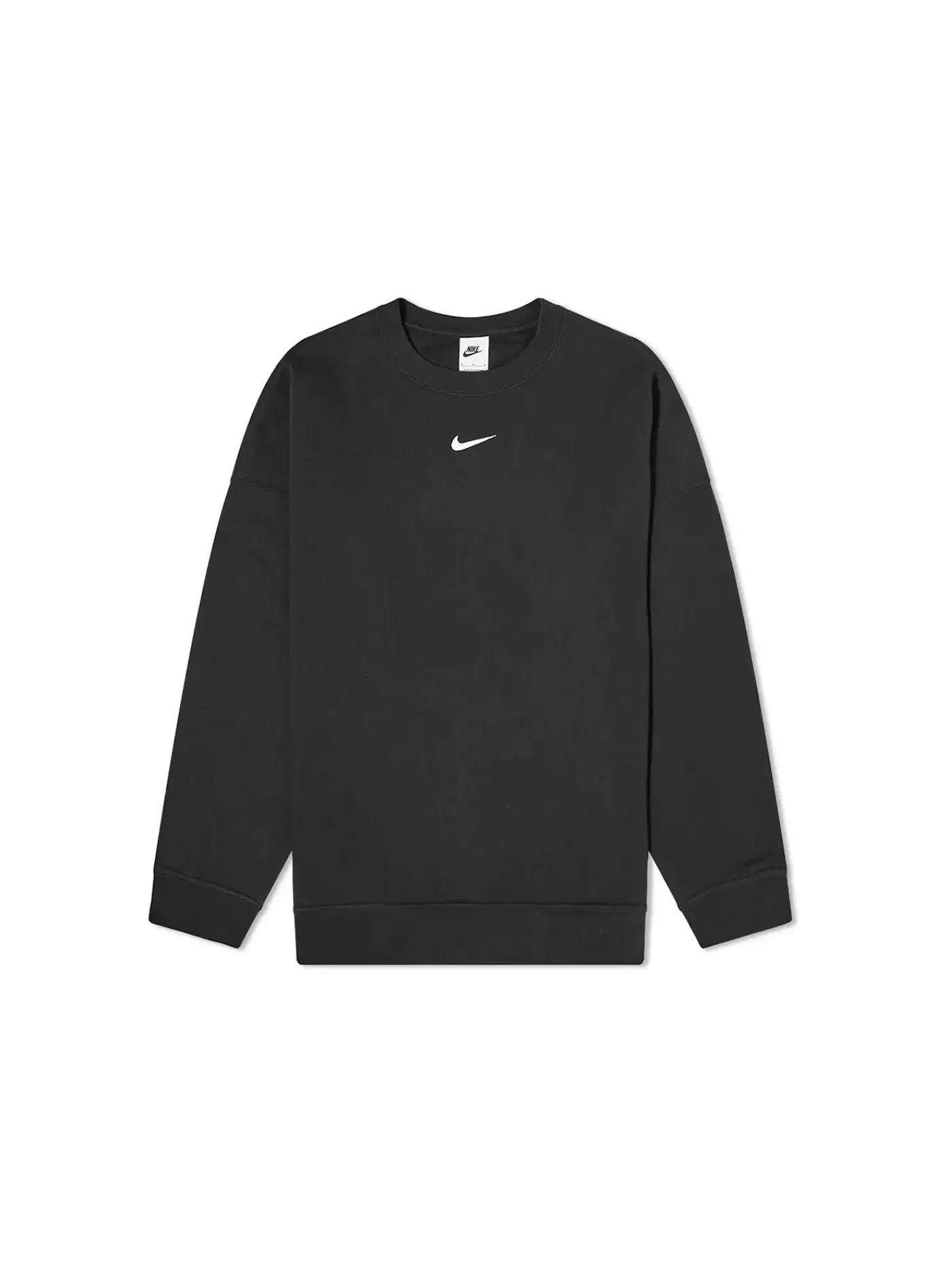 Женский свитшот оверсайз из футера Nike Crewneck — изображение 1 из 1, черный/белый