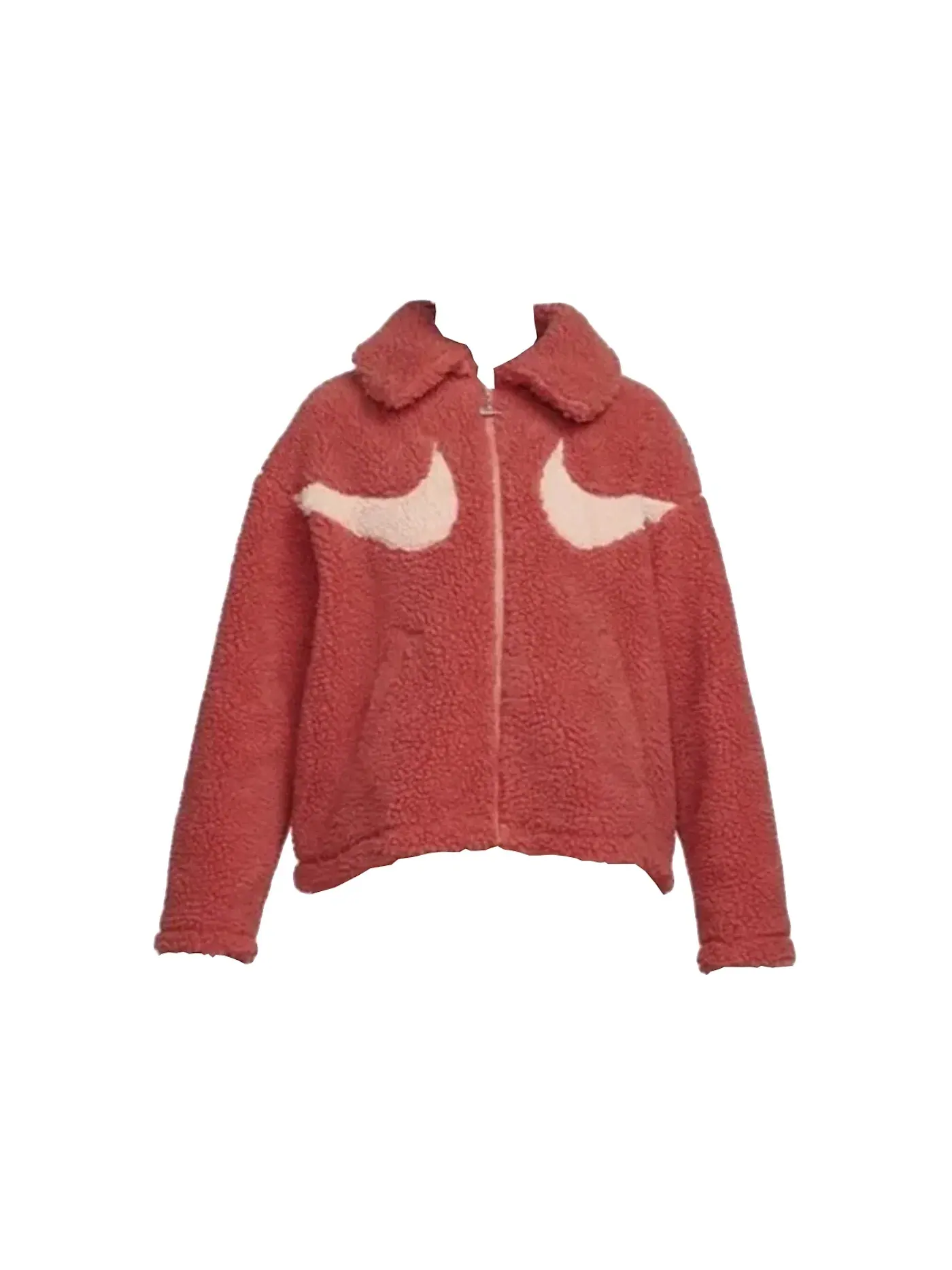 Женская куртка флисовая с принтом Nike Swoosh Sherpa Full-Zip, Lobster Crimson — изображение 1 из 1