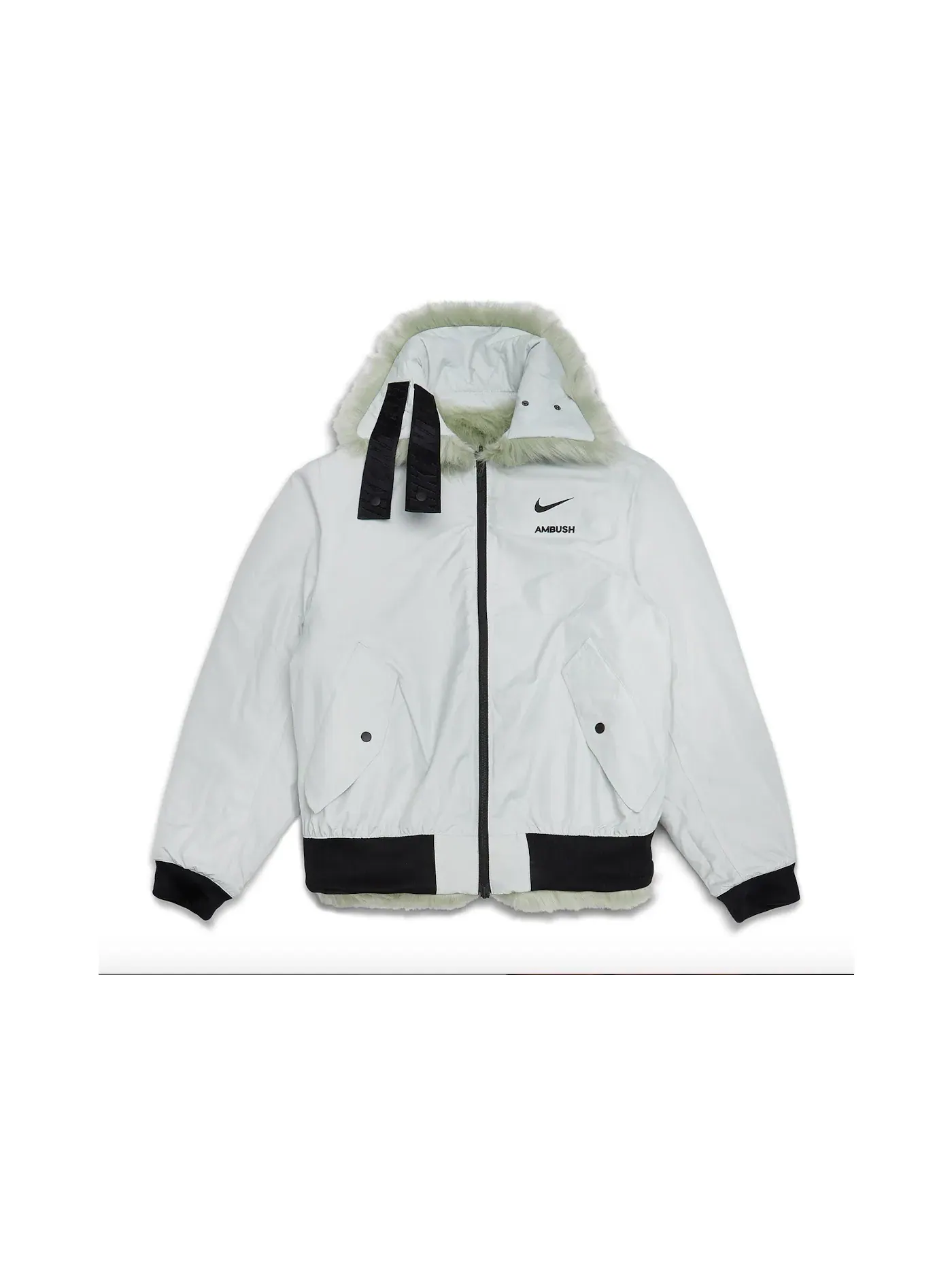 Женское пальто из искусственного меха двустороннее Nike x Ambush Coat — изображение 3 из 3, черный