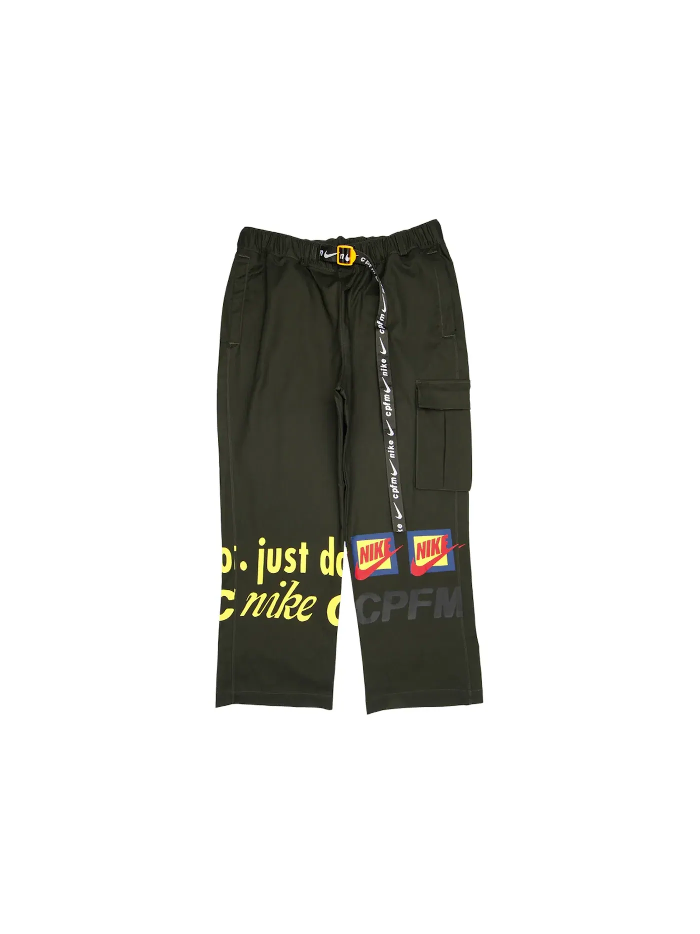Мужские спортивные штаны с принтом Trackpants Nike — изображение 1 из 2, оливковый