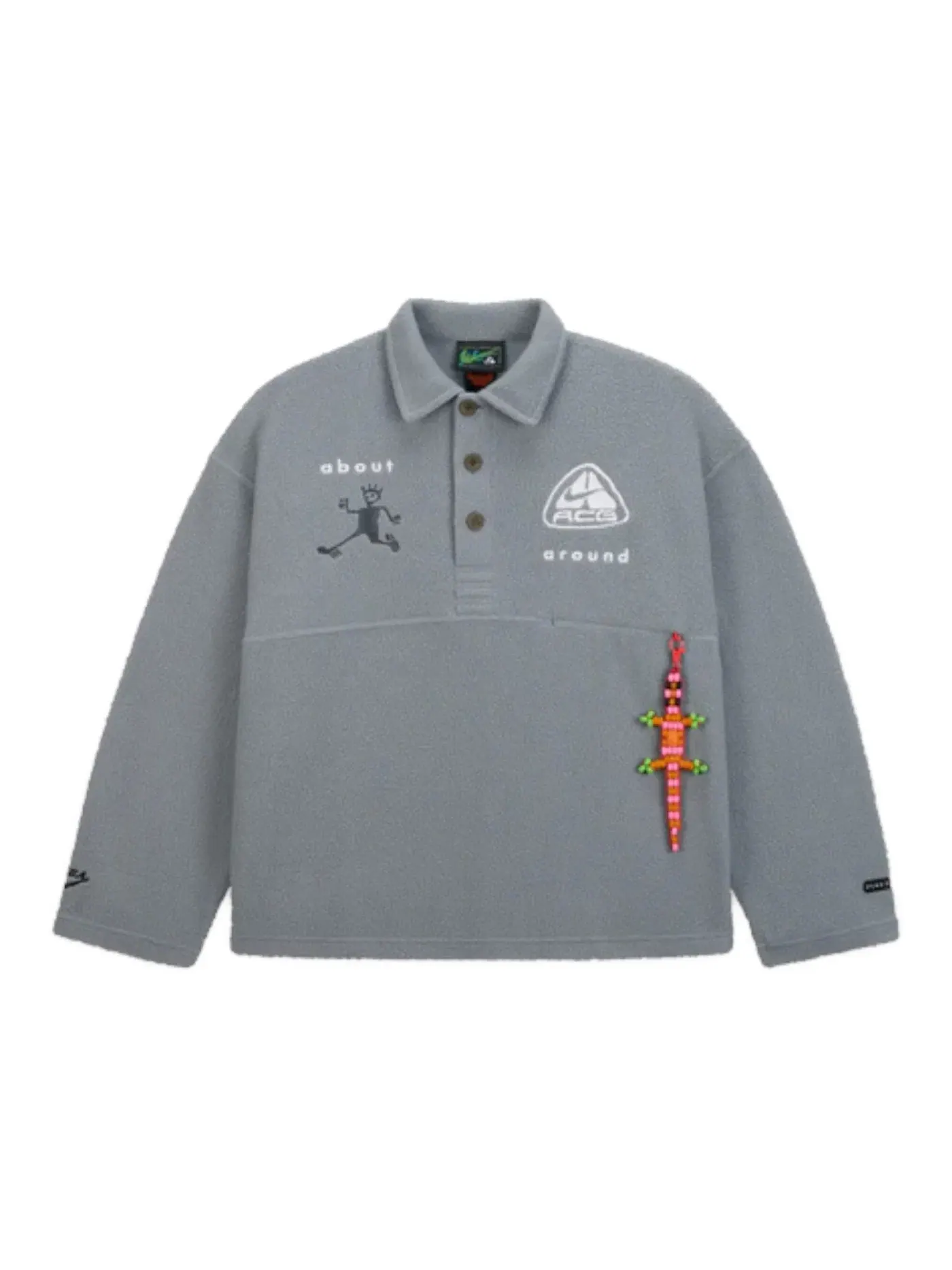 Мужское поло с длинным рукавом Nike ACG x CPFM Polo Nike — изображение 1 из 3, серый