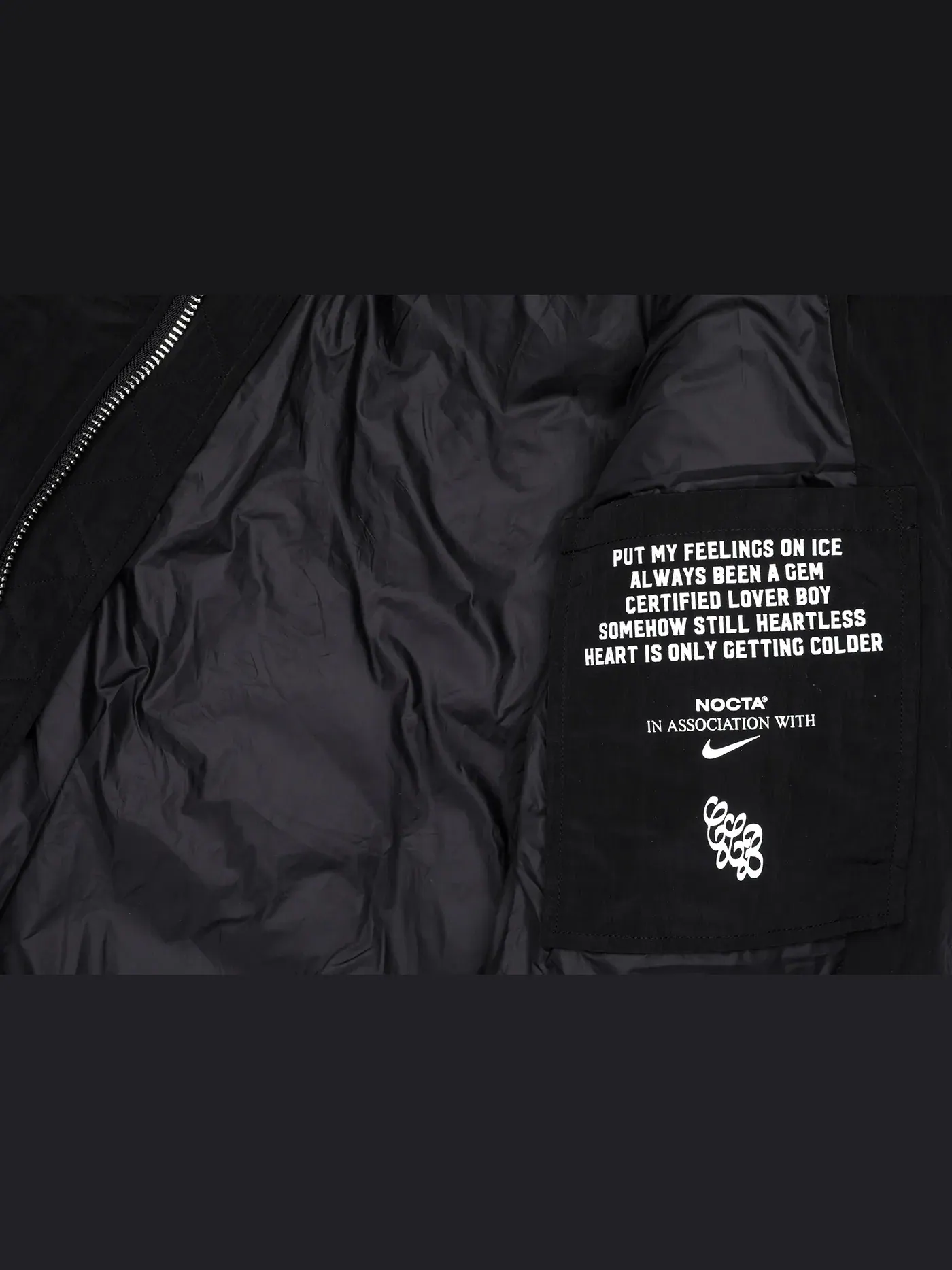 Мужская куртка-бомбер с квилтингом Nike x Drake Certified Lover Boy — изображение 3 из 5, черный