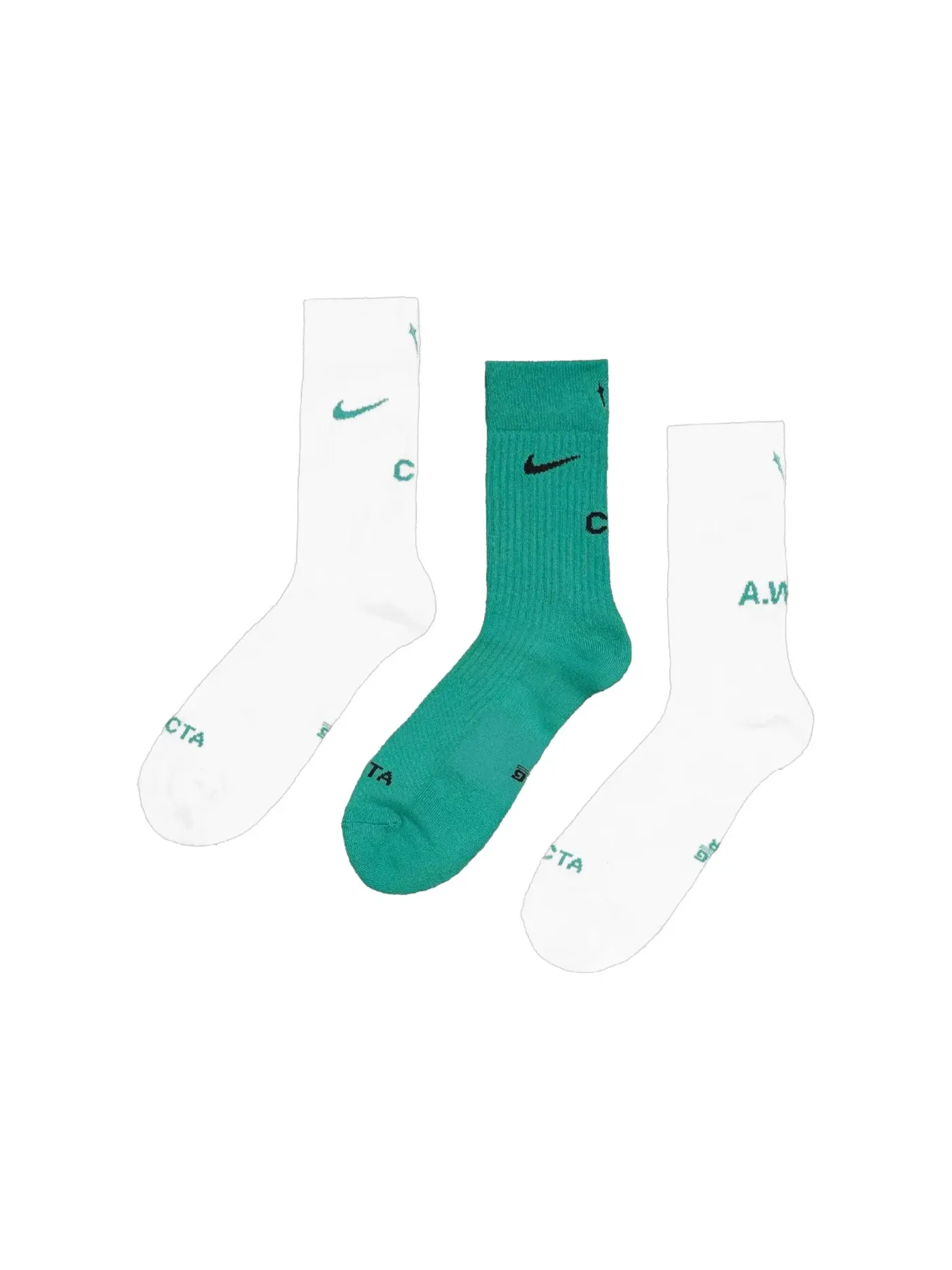 Мужские носки с принтом Nike NOCTA Socks (3 Pack) — изображение 1 из 1, зеленый/белый
