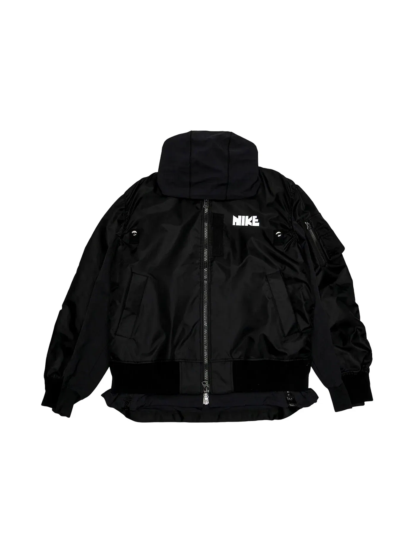 Мужская куртка-бомбер многослойная Nike x Sacai — изображение 1 из 3, черный