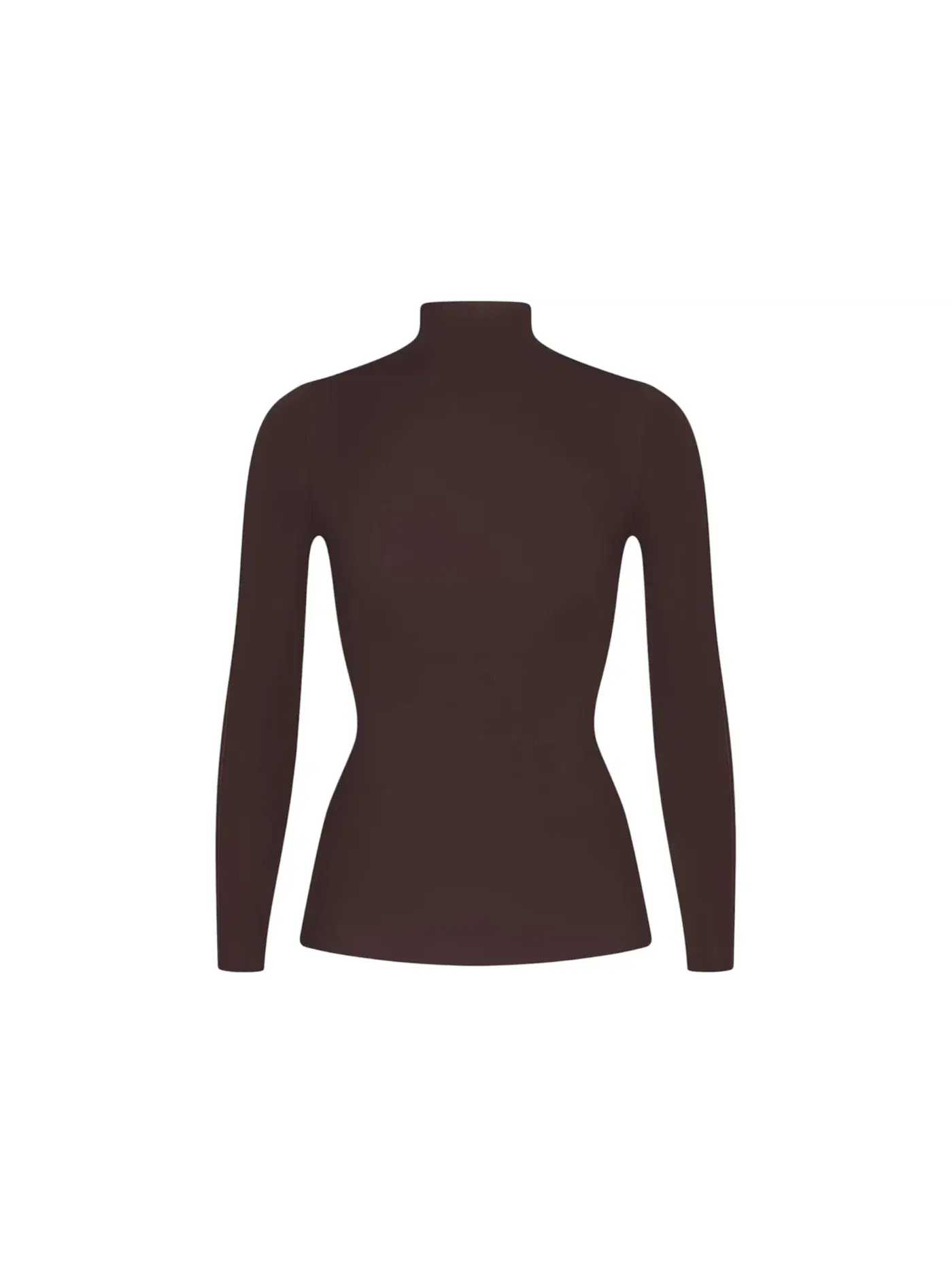 Женский топ с длинным рукавом Nike x SKIMS Weightless Layers Mock Neck Long Sleeve Top — изображение 1 из 1, кофейный