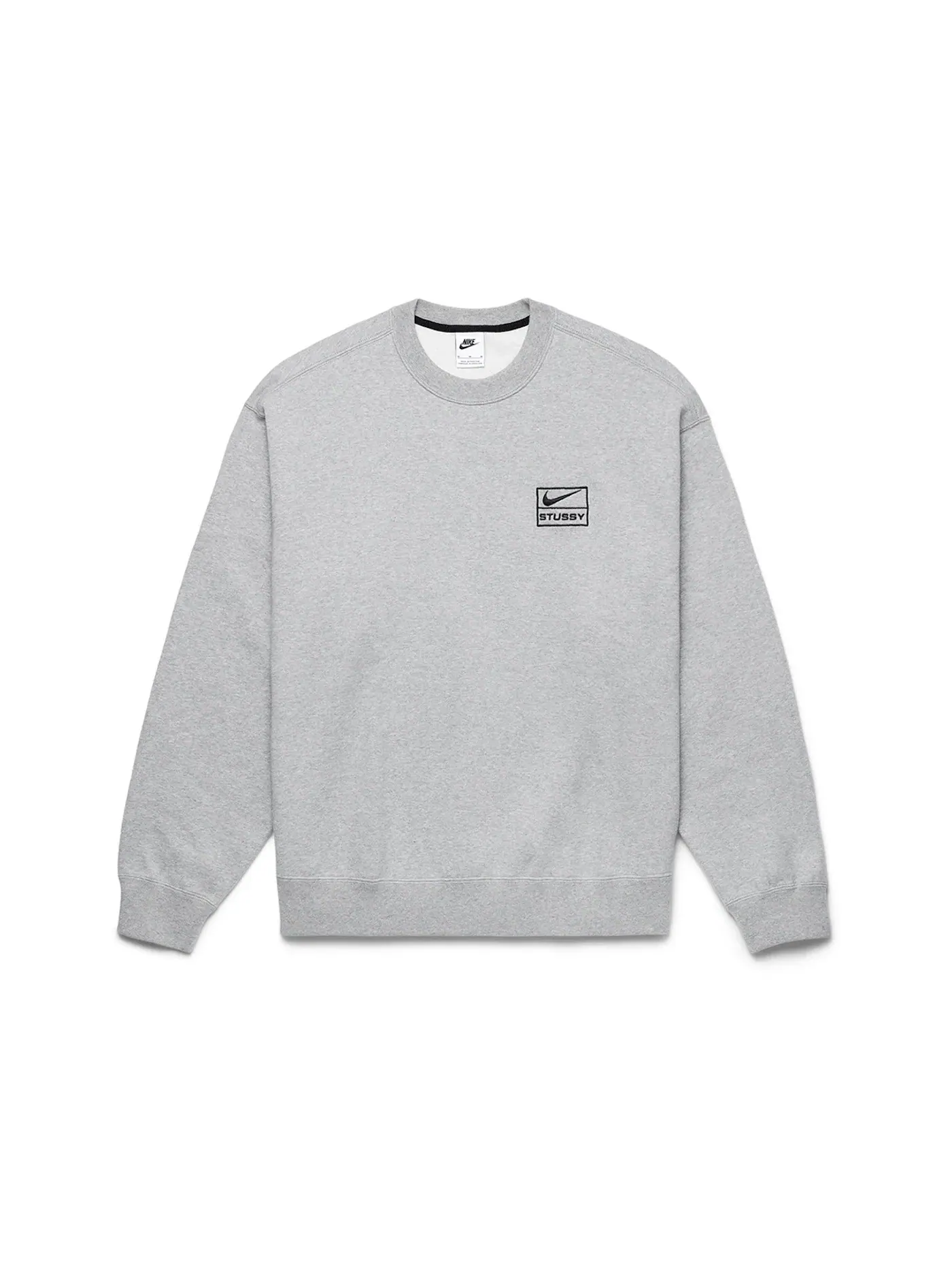 Мужской свитшот с вышивкой Crew Fleece Nike — изображение 1 из 4, серый