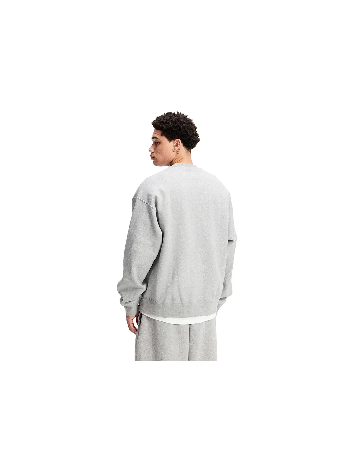 Мужской свитшот с вышивкой Crew Fleece Nike — изображение 4 из 4, серый