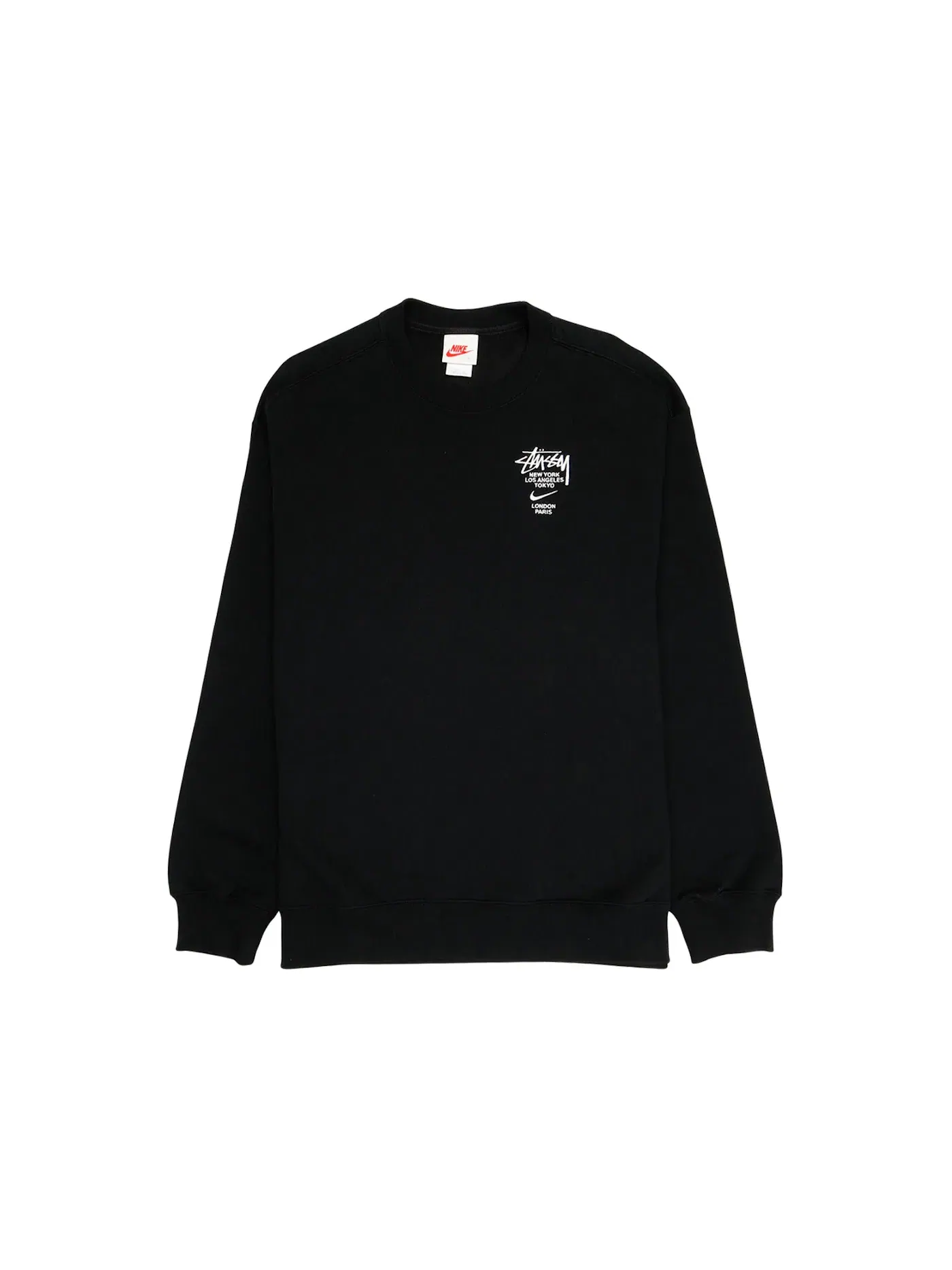 Мужской свитшот с принтом Nike x Stussy International Crewneck Sweatshirt — изображение 1 из 1, черный