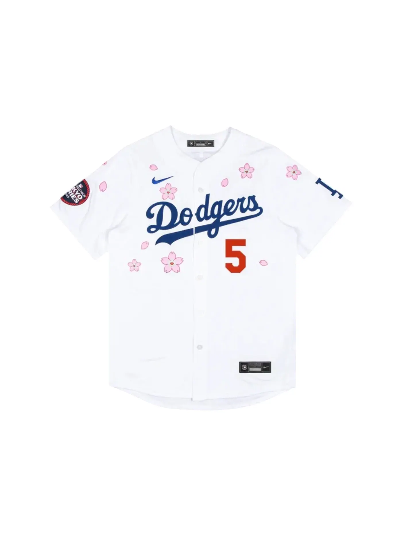 Мужская джерси с принтом Nike x Takashi Murakami x MLB World Tour Tokyo Series 2025 Dodgers Freeman Jersey, белый