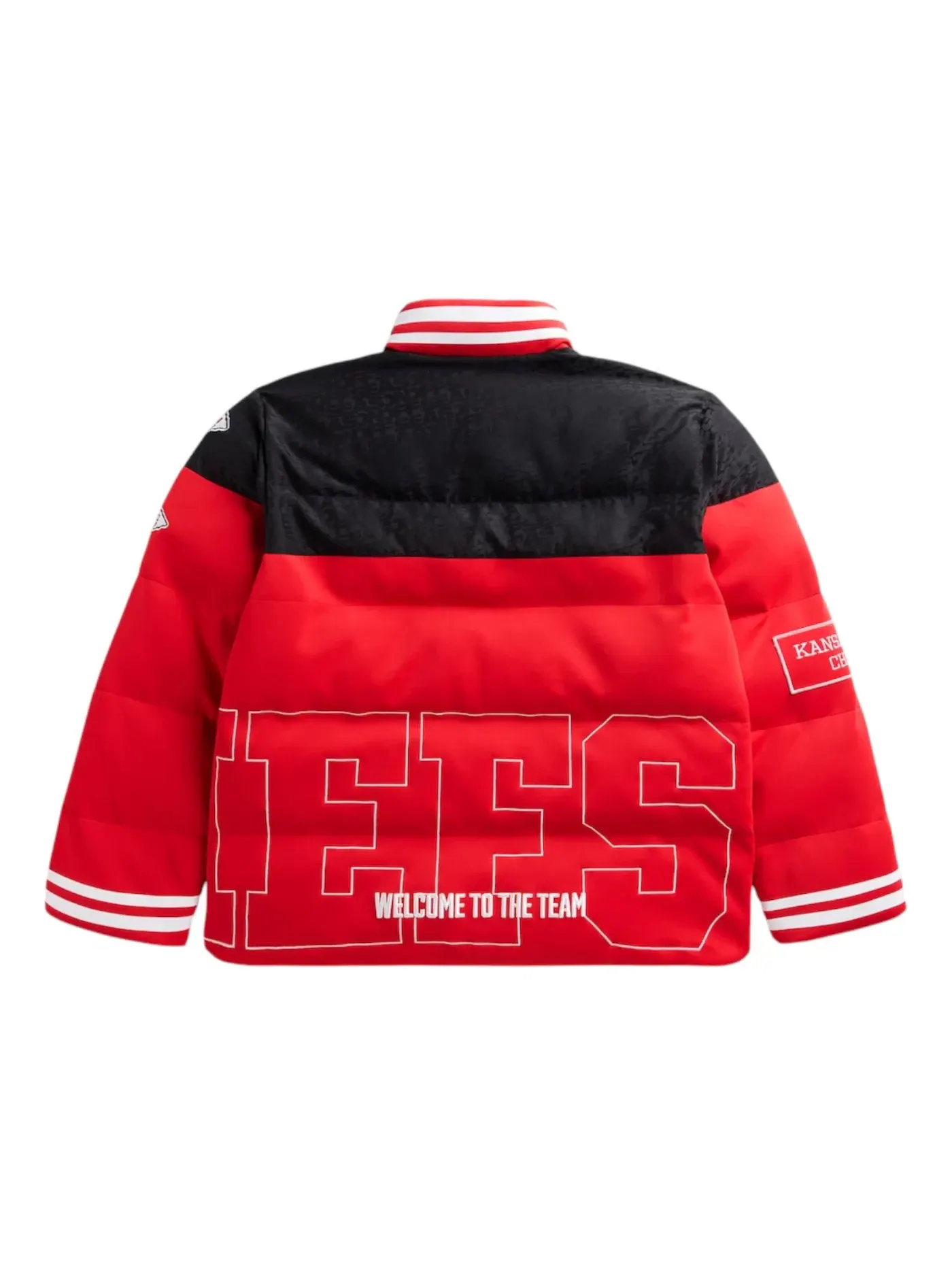 Унисекс пуховик с принтом Kansas City Chiefs Off Season Jacket — изображение 2 из 2, красный/черный