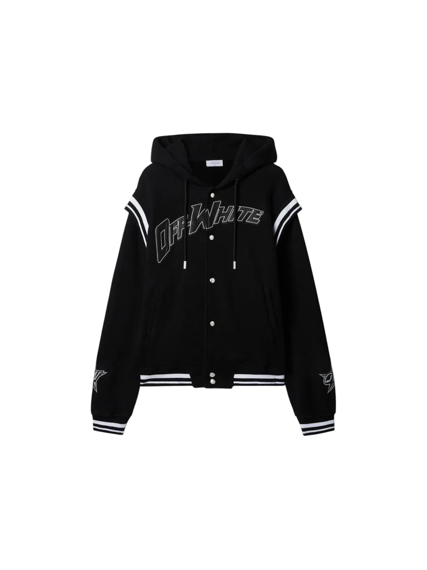 Мужская худи с флисом OMEK003S25JER0021040 OFF-WHITE — изображение 1 из 1, черный