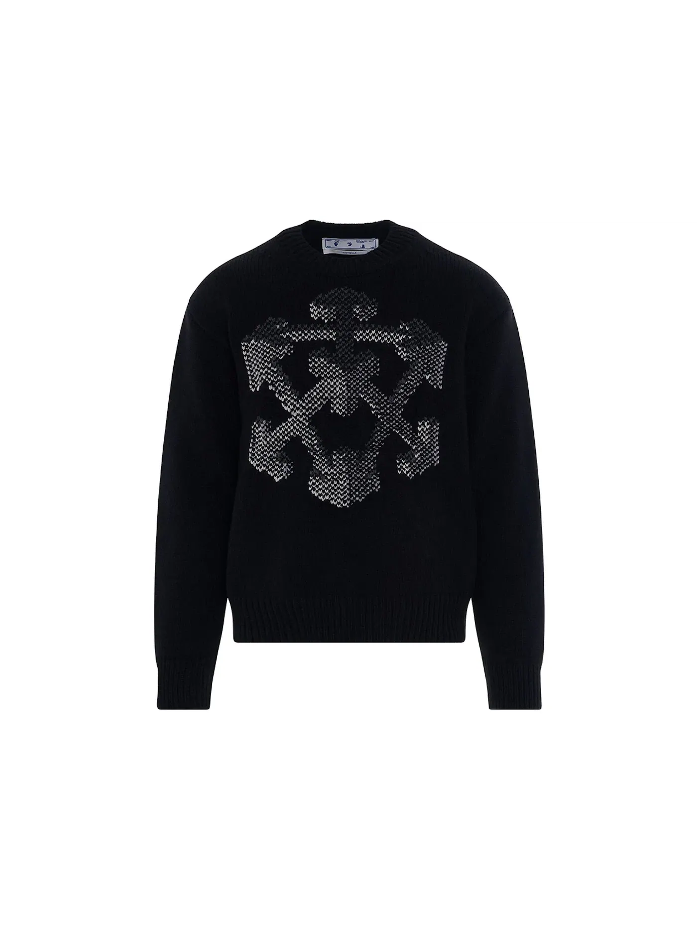 Мужской свитшот с принтом 3D Arrow Chunky Knit OFF-WHITE — изображение 1 из 2, черный/серый