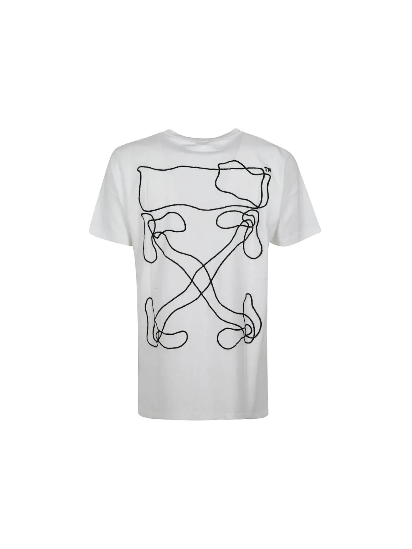 Мужская футболка с принтом OFF-WHITE Abstract Arrows Embroidered T-Shirt — изображение 2 из 2, белый/черный