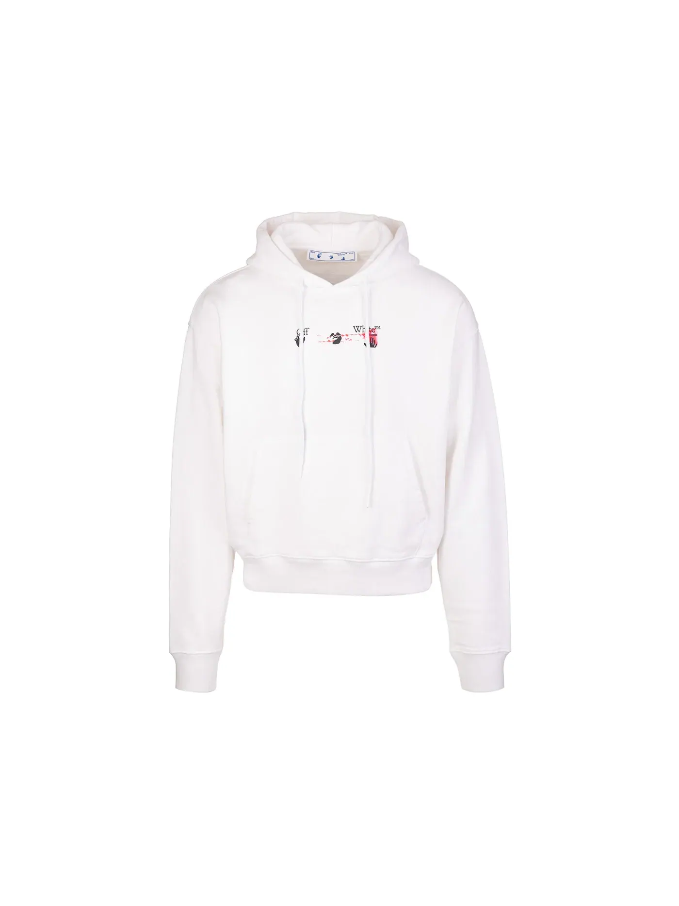 Мужской худи с принтом Hooded Sweatshirt OFF-WHITE — изображение 1 из 2, белый черный