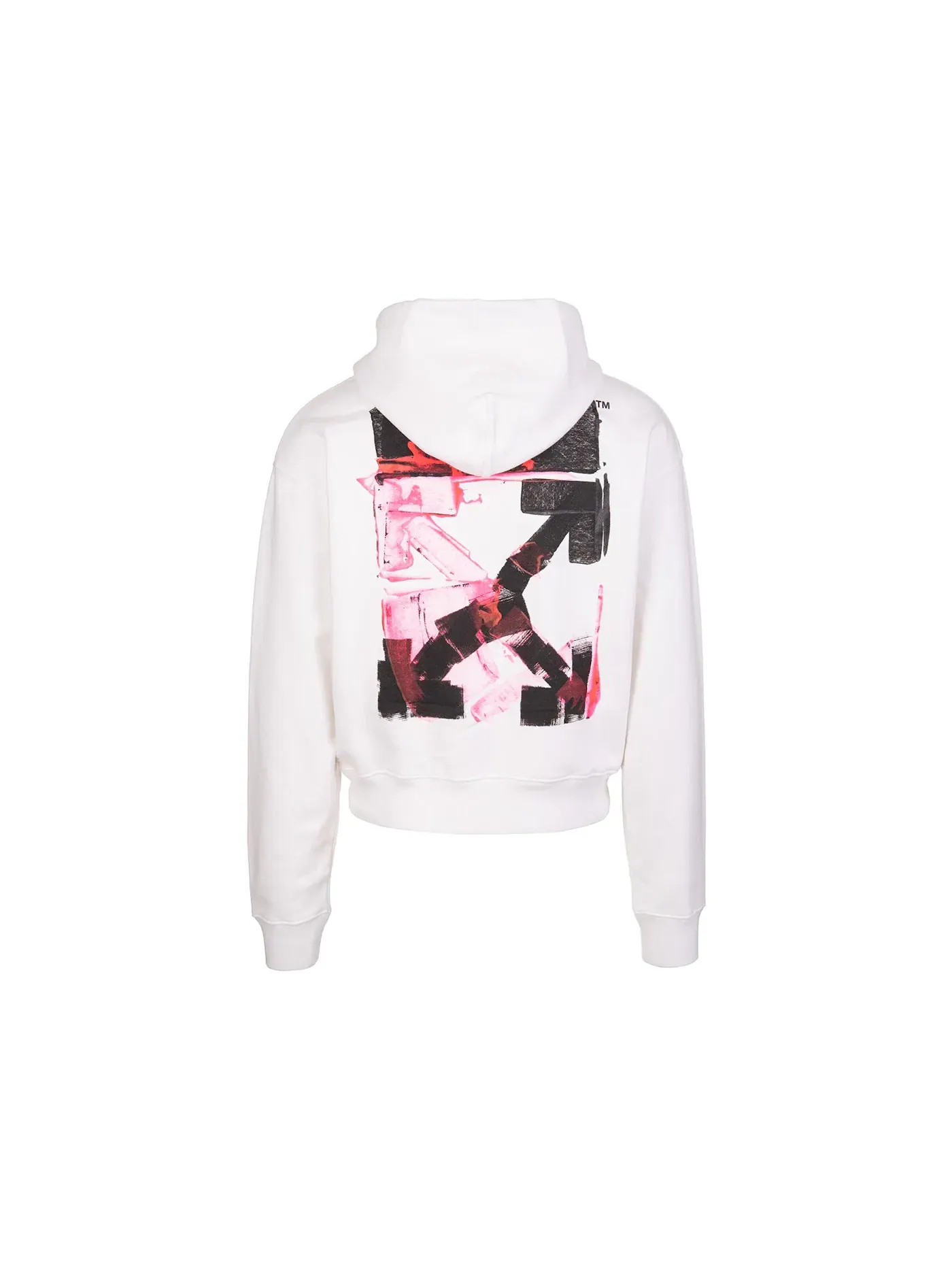 Мужской худи с принтом Hooded Sweatshirt OFF-WHITE — изображение 2 из 2, белый черный