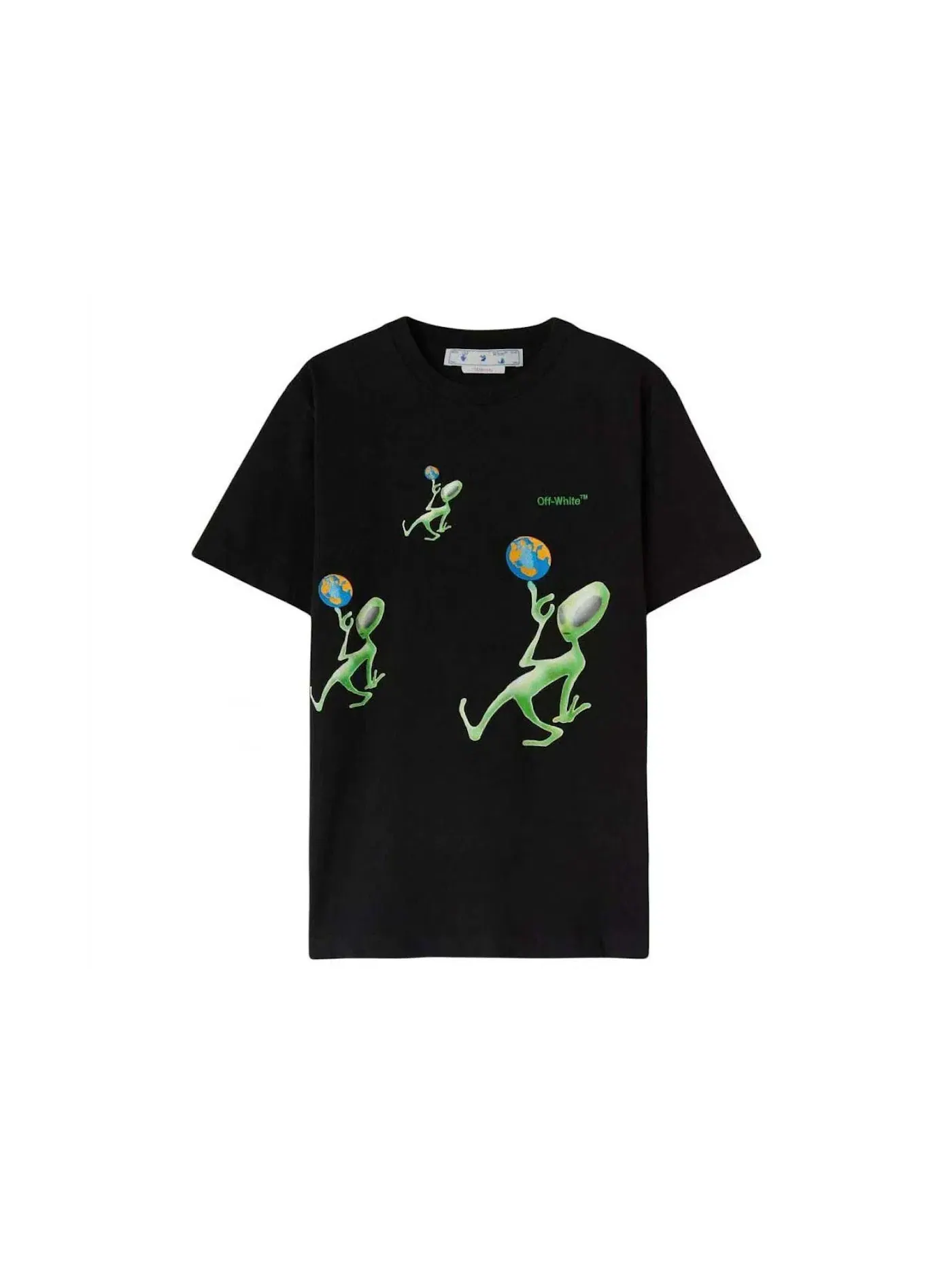 Мужская футболка с принтом Alien Arrow Over Tee OFF-WHITE — изображение 1 из 1, черный/зеленый