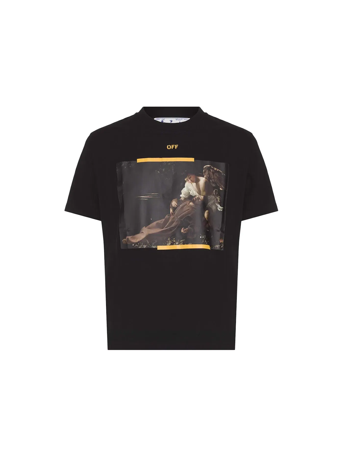 Мужская футболка с принтом Arrow Caravaggio St. Fran Skate Slim Tee OFF-WHITE — изображение 1 из 2, черный желтый мульти