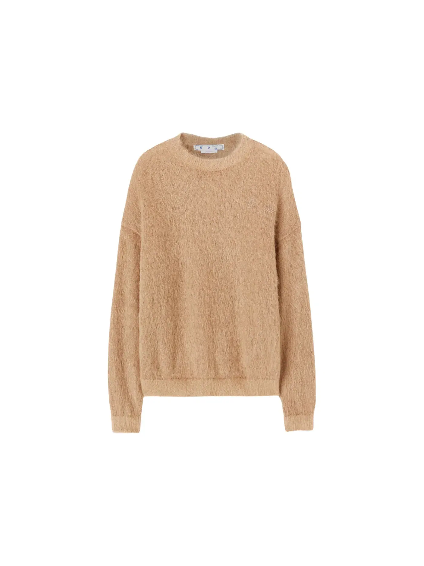 Мужской свитер из мохера Arrow Mohair Skate Knit OFF-WHITE — изображение 1 из 2, верблюжий