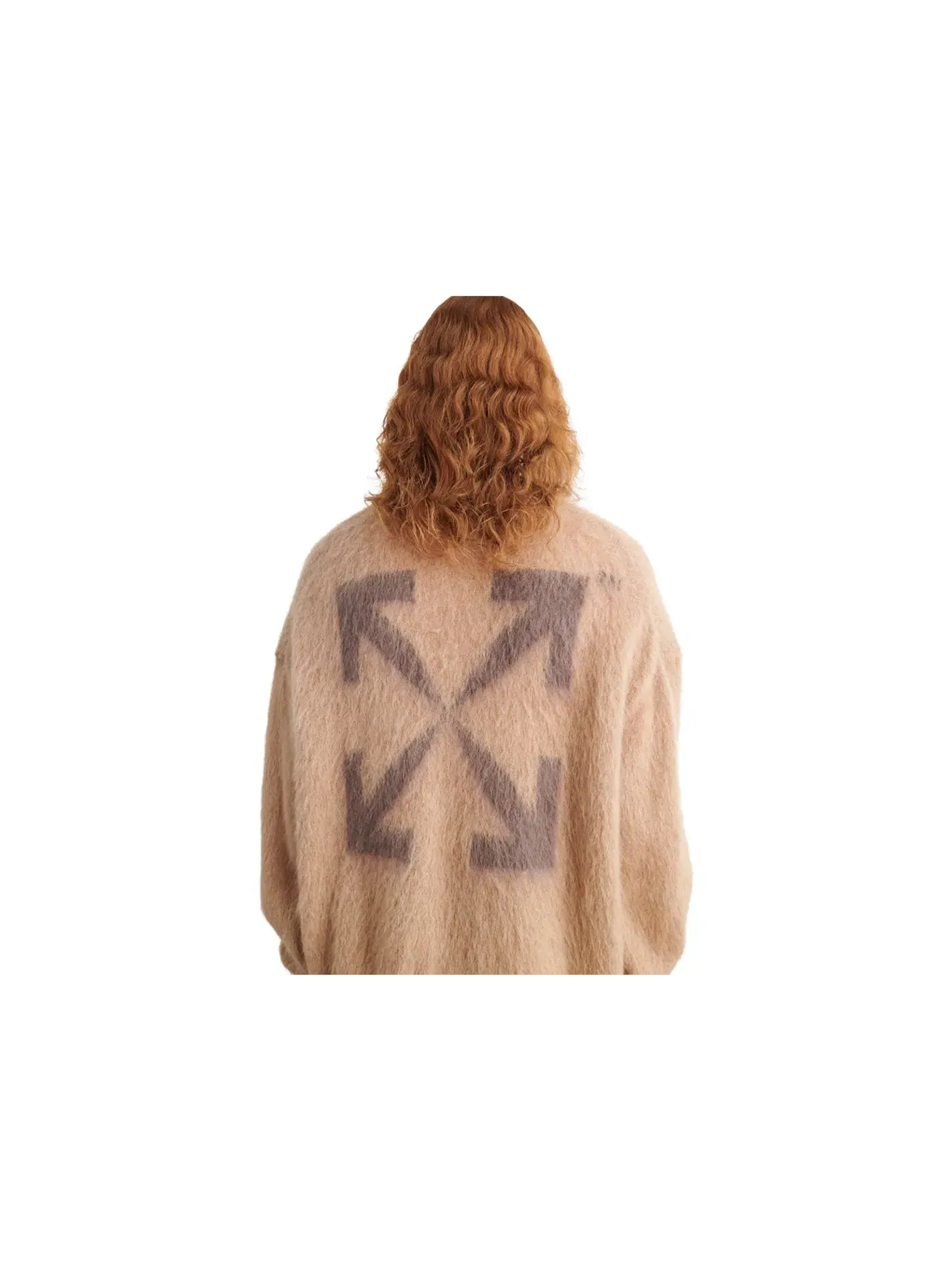 Мужской свитер из мохера Arrow Mohair Skate Knit OFF-WHITE — изображение 2 из 2, верблюжий