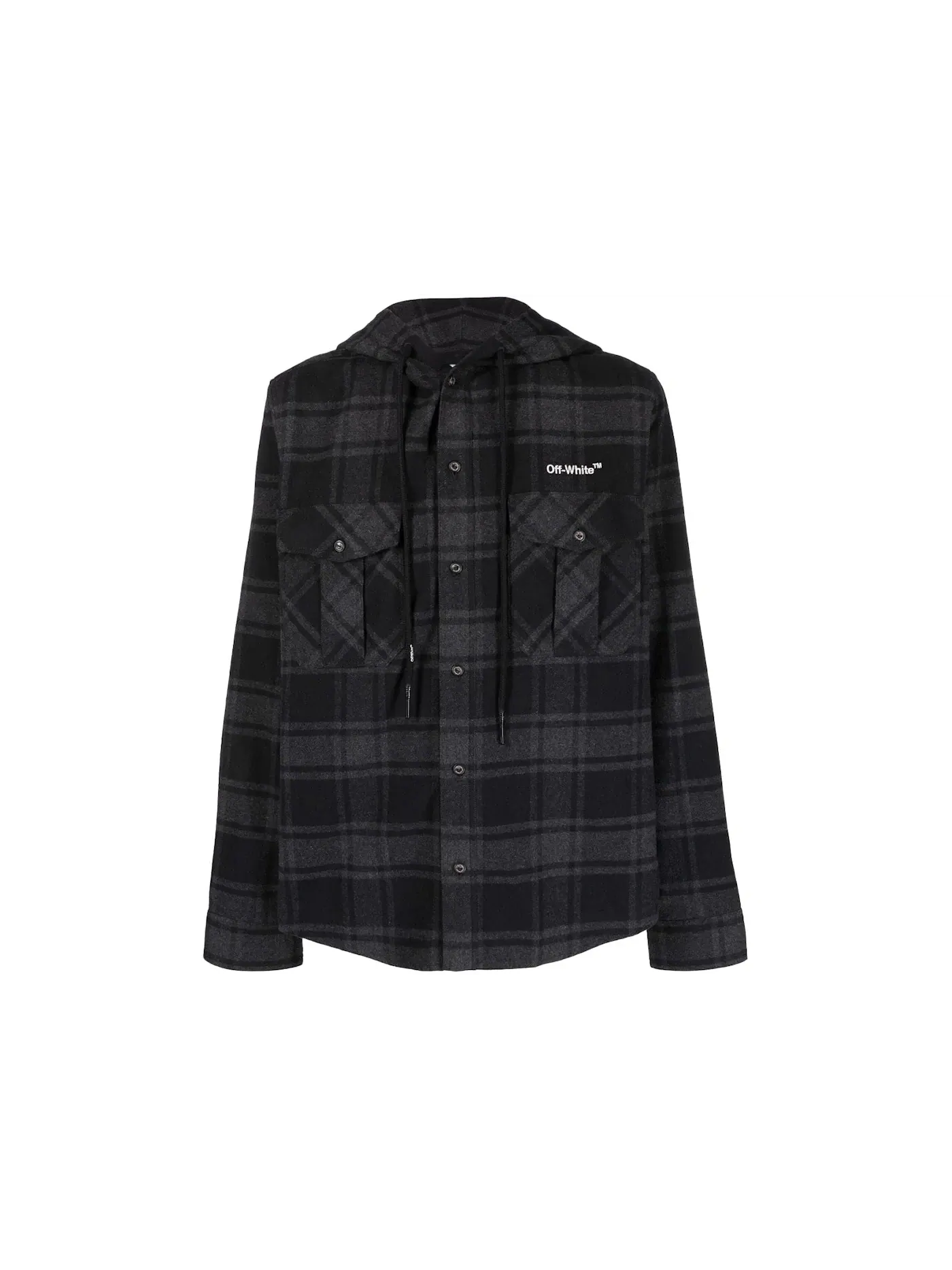 Мужская рубашка с принтом клетка Arrows Check OFF-WHITE — изображение 1 из 2, темный серый/серый/белый