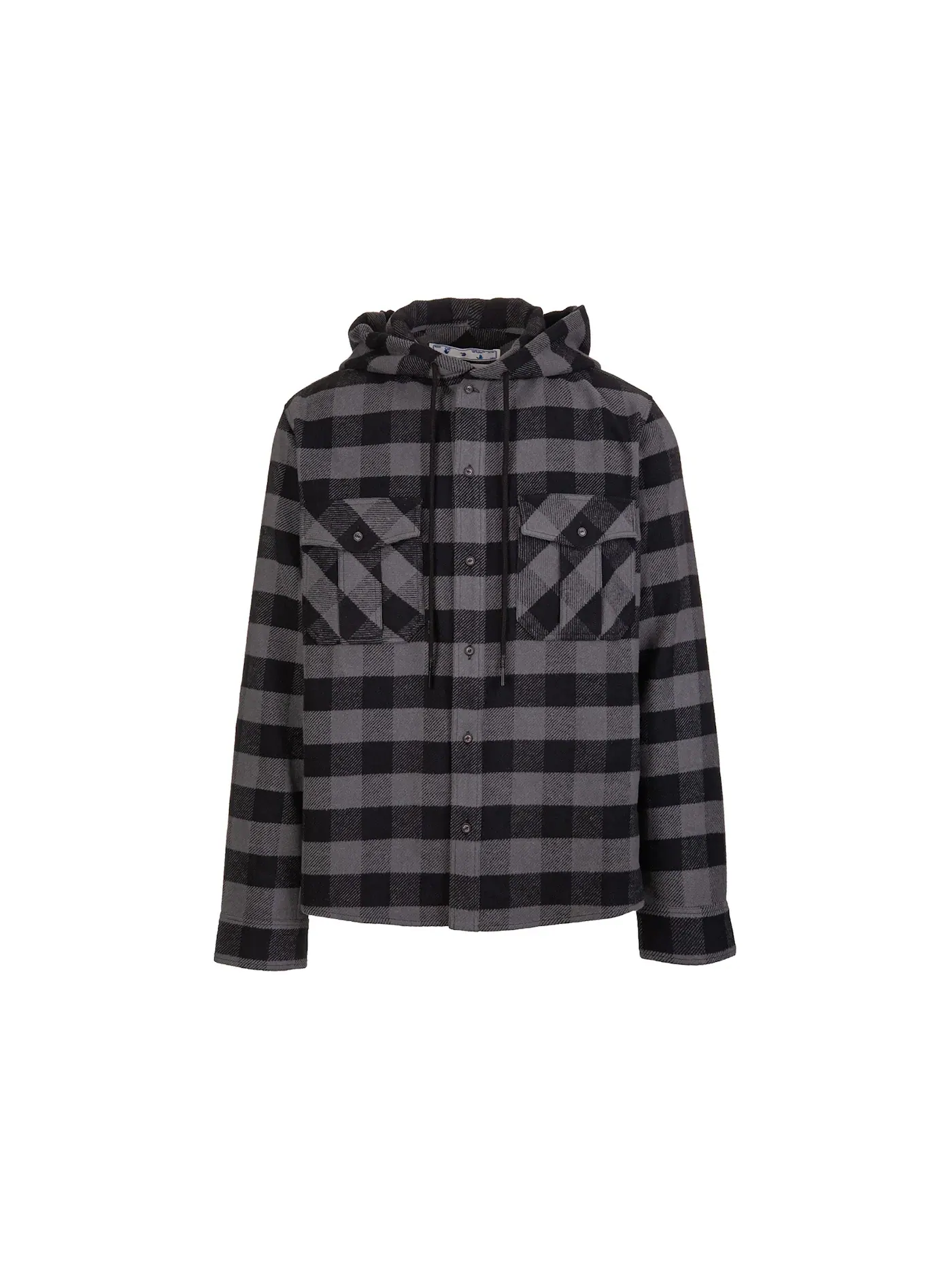 Мужская рубашка с принтом Arrows Check OFF-WHITE — изображение 1 из 2, серый черный