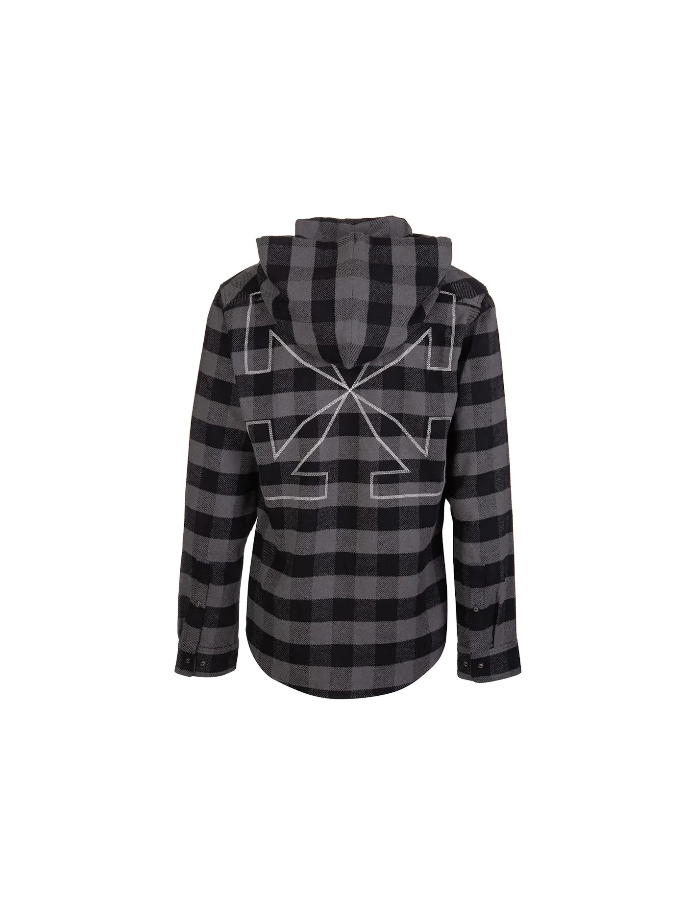 Мужская рубашка с принтом Arrows Check OFF-WHITE — изображение 2 из 2, серый черный