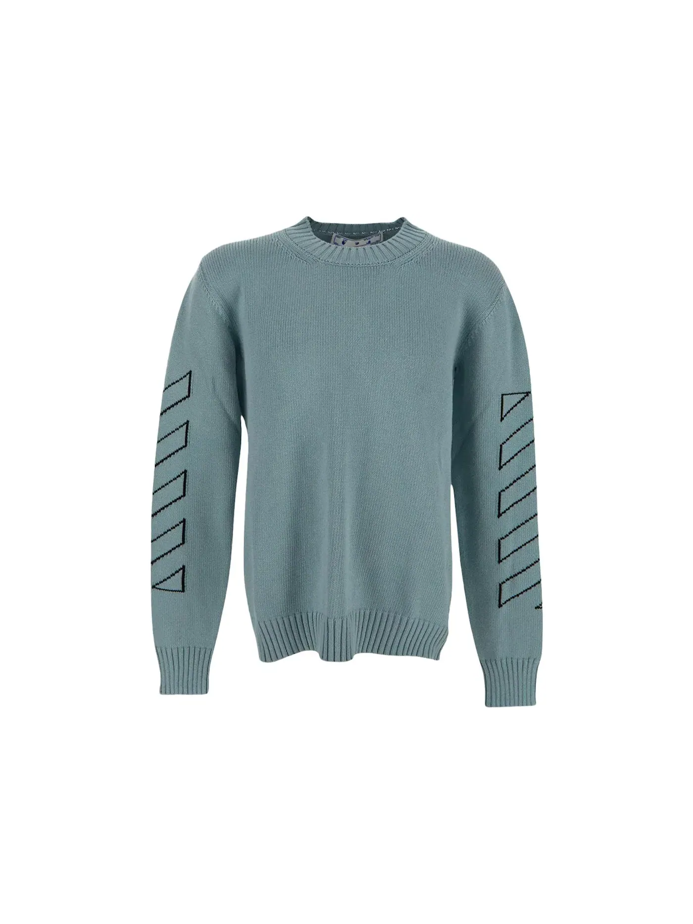 Мужской свитер с интарсией Arrows Diag Outline OFF-WHITE — изображение 1 из 2, светлый зеленый