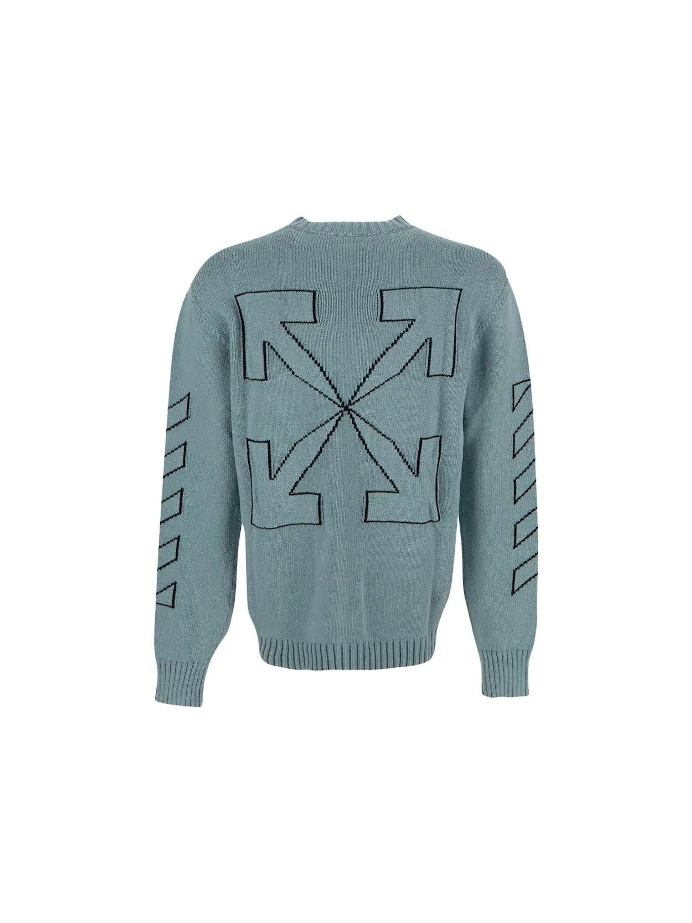 Мужской свитер с интарсией Arrows Diag Outline OFF-WHITE — изображение 2 из 2, светлый зеленый