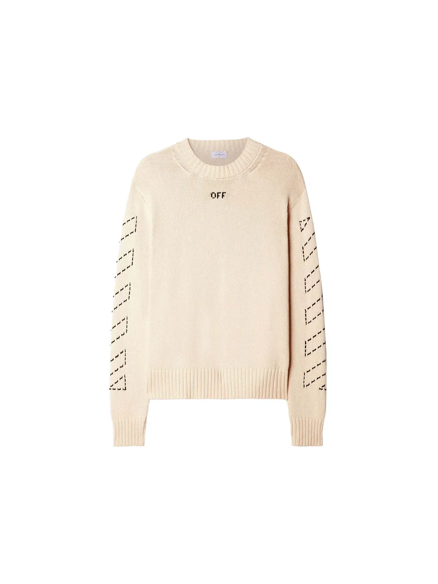 Мужской джемпер с вышивкой стрел OFF-WHITE — изображение 1 из 2, бежевый
