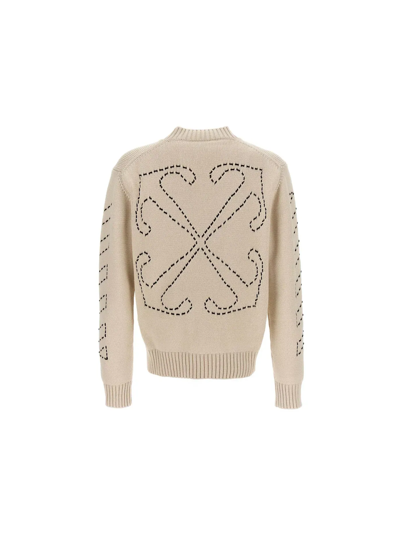 Мужской джемпер с вышивкой стрел OFF-WHITE — изображение 2 из 2, бежевый