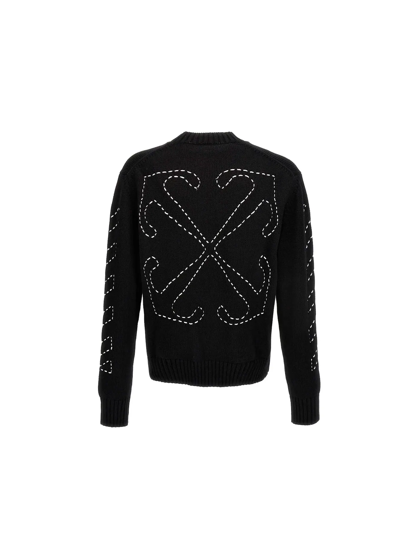 Мужской джемпер с вышивкой стрелами OFF-WHITE — изображение 2 из 2, черный