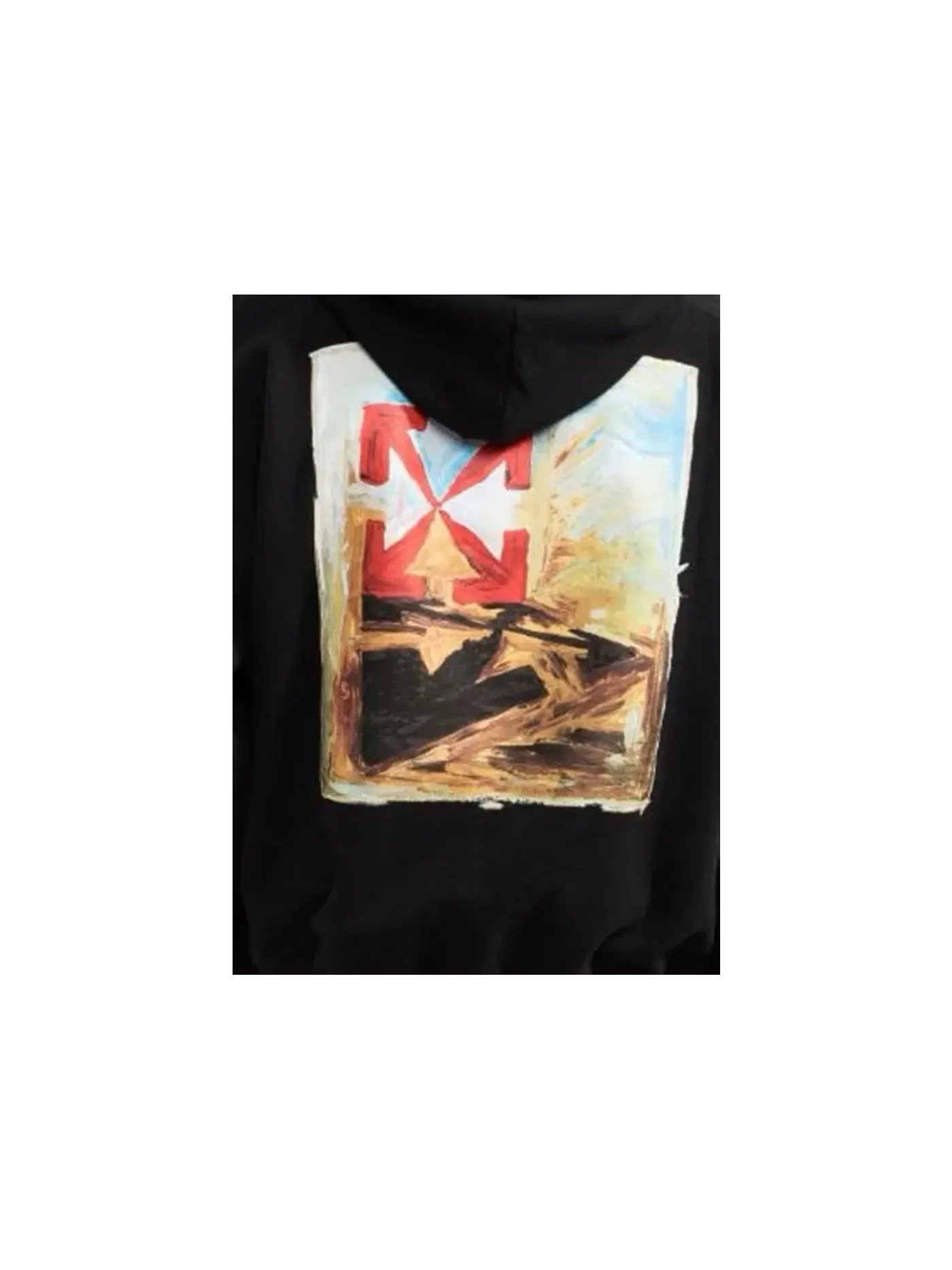Мужской худи с принтом Hooded Sweatshirt OFF-WHITE — изображение 2 из 2, черный мульти
