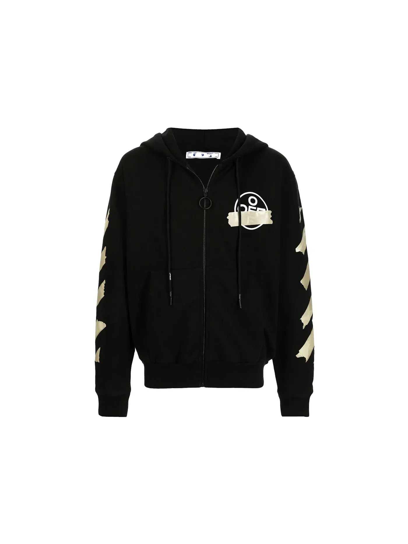 Мужская худи с принтом Arrows Zip Up Hoodie OFF-WHITE — изображение 1 из 2, черный
