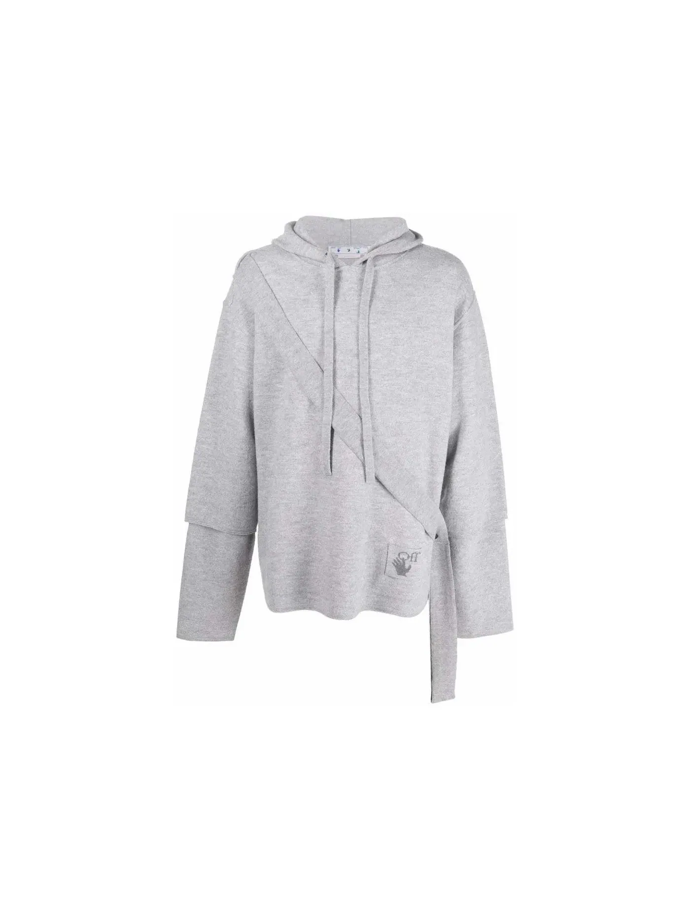 Мужской худи с вязаным принтом Asybreezy Band OFF-WHITE — изображение 1 из 1, серый