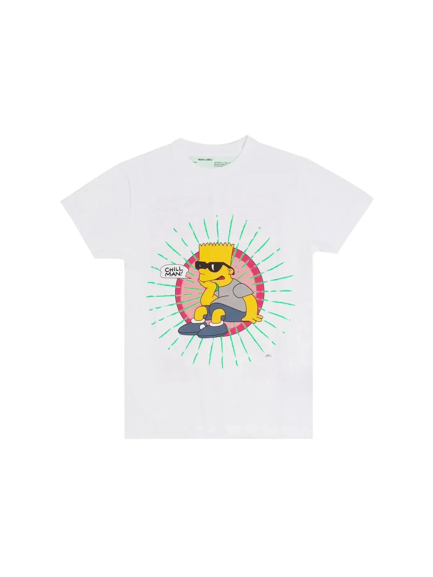 Мужская футболка с принтом Bart Glasses OFF-WHITE — изображение 1 из 2, белый