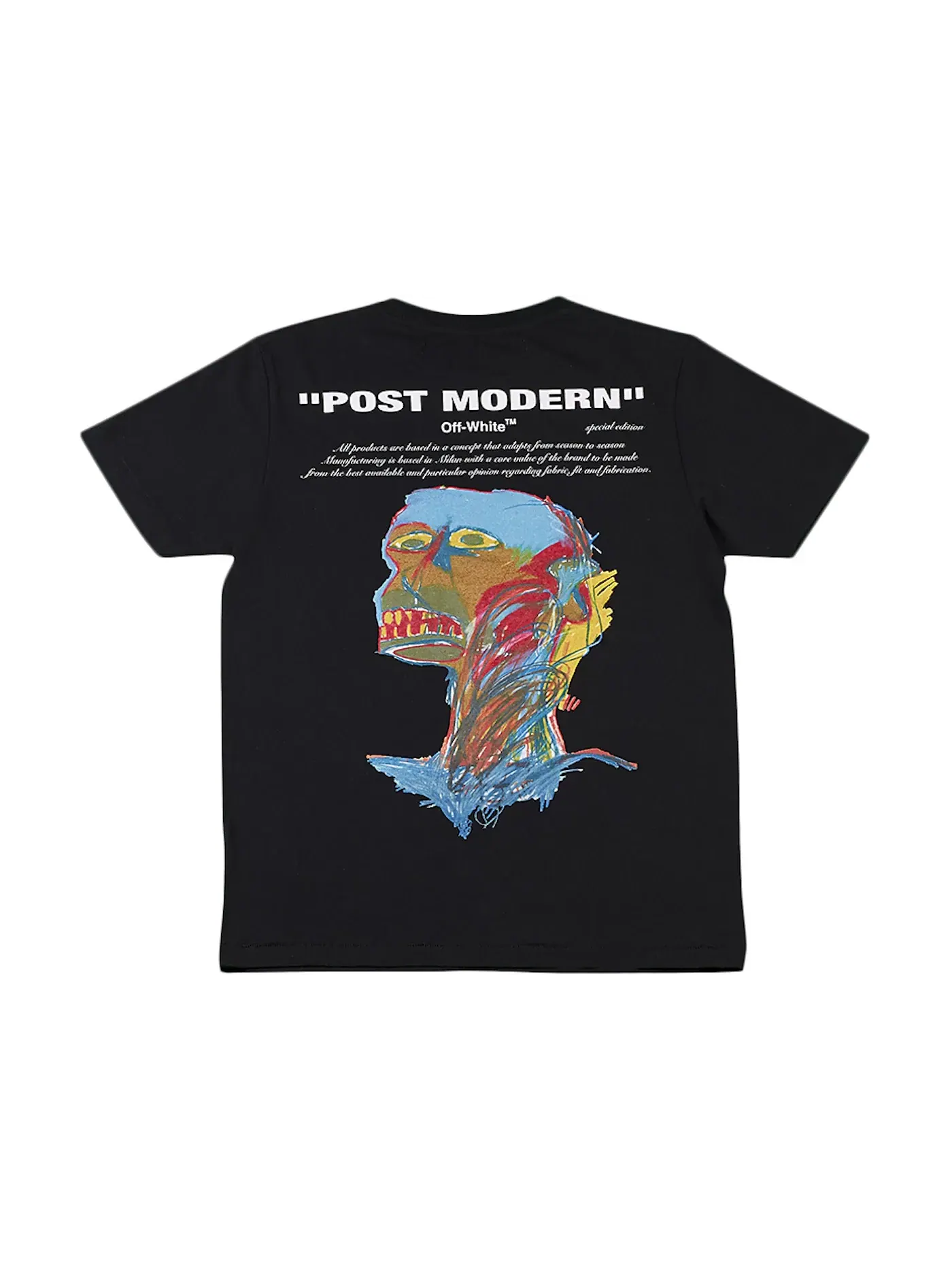 Мужская футболка с принтом Basquiat OFF-WHITE — изображение 2 из 3, черный/мульти