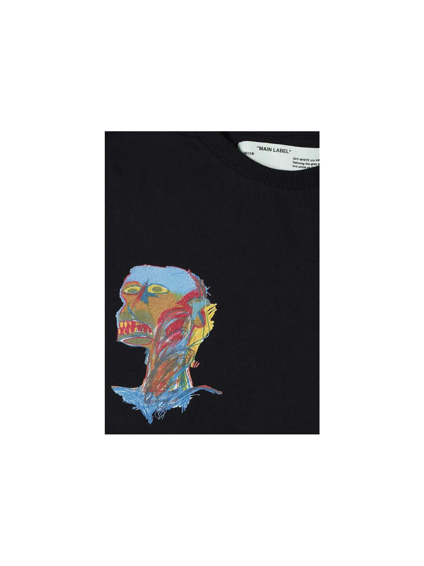 Мужская футболка с принтом Basquiat OFF-WHITE — изображение 3 из 3, черный/мульти