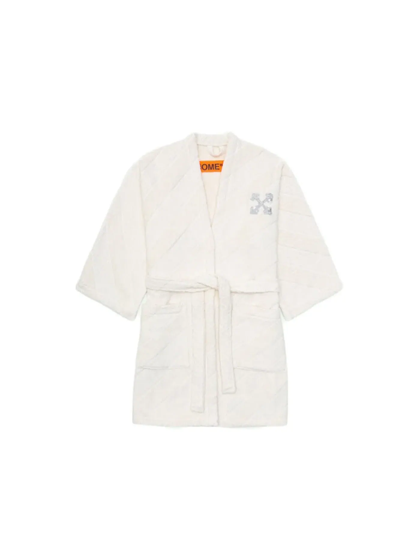 Мужской халат с длинным рукавом Bathrobe OFF-WHITE — изображение 1 из 3, белый/серый