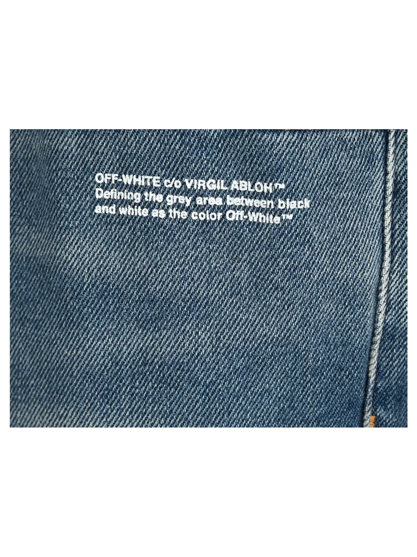 Мужские джинсы с заниженной посадкой и ремнем OFF-WHITE — изображение 3 из 3, синий/белый