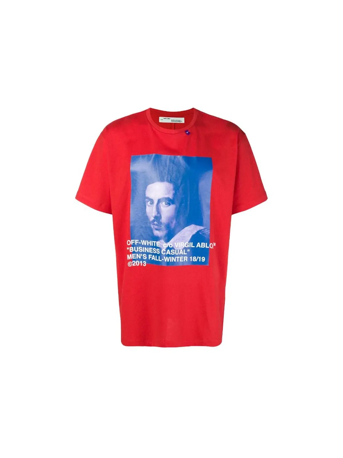 Мужская футболка с принтом OFF-WHITE Bernini Spliced Tee — изображение 1 из 2, красный