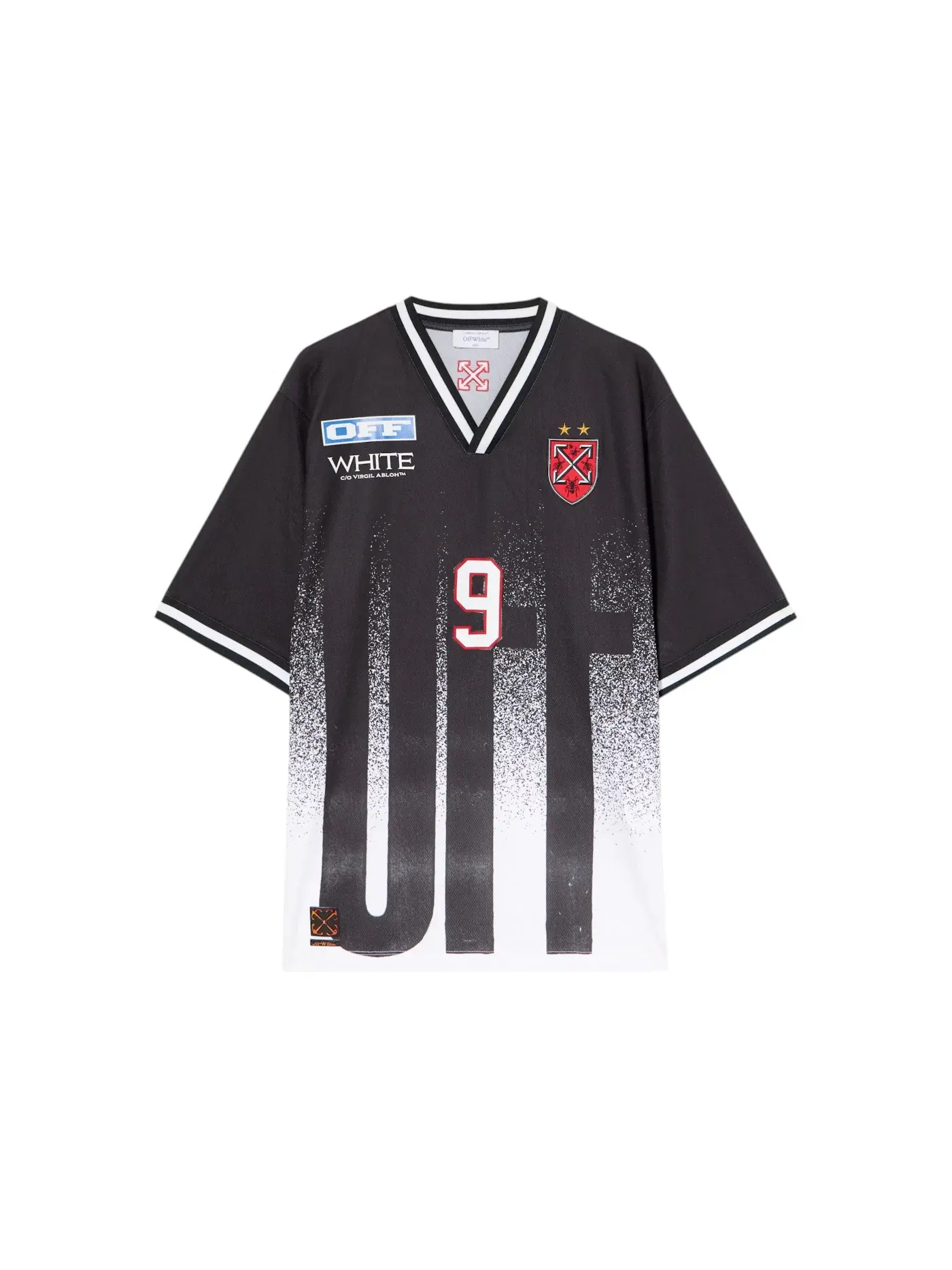 Мужская футболка с принтом Big Off Gradient Soccer Tee OFF-WHITE — изображение 1 из 1, черный/белый