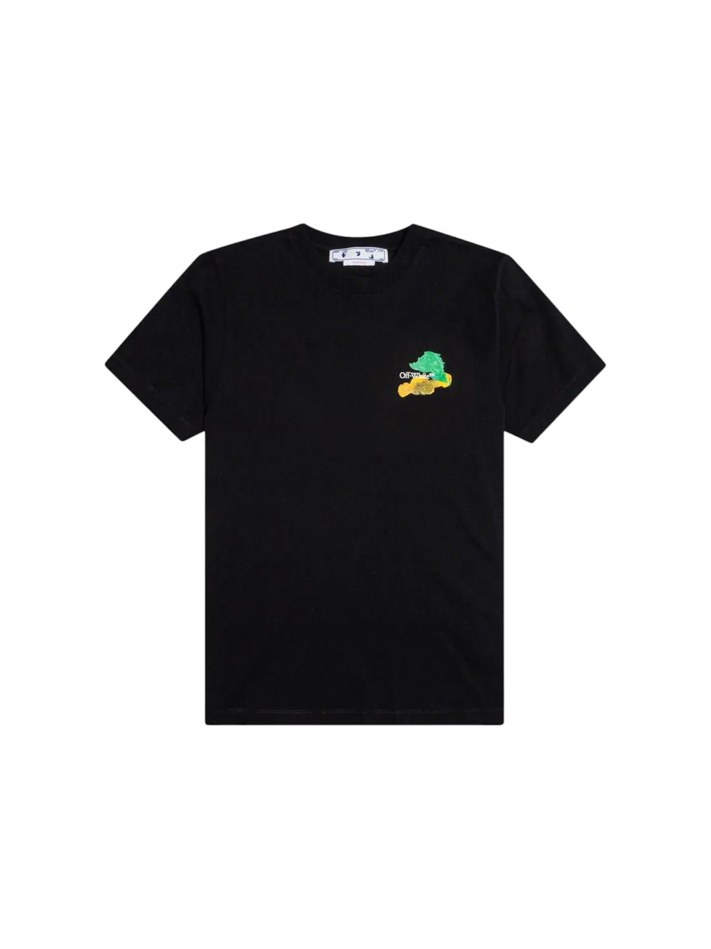 Мужская футболка с принтом Brush Arrow Slim S/S T-shirt OFF-WHITE — изображение 1 из 3, черный/мульти