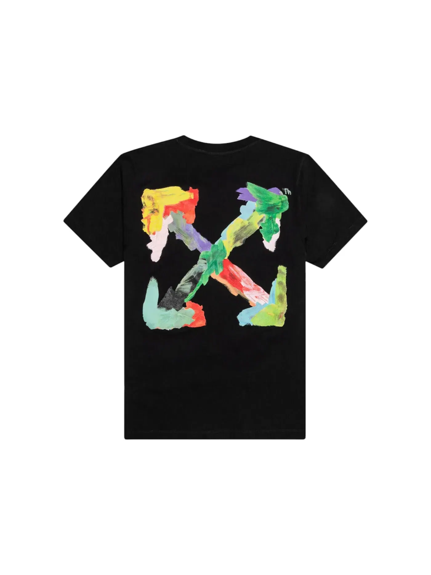 Мужская футболка с принтом Brush Arrow Slim S/S T-shirt OFF-WHITE — изображение 2 из 3, черный/мульти
