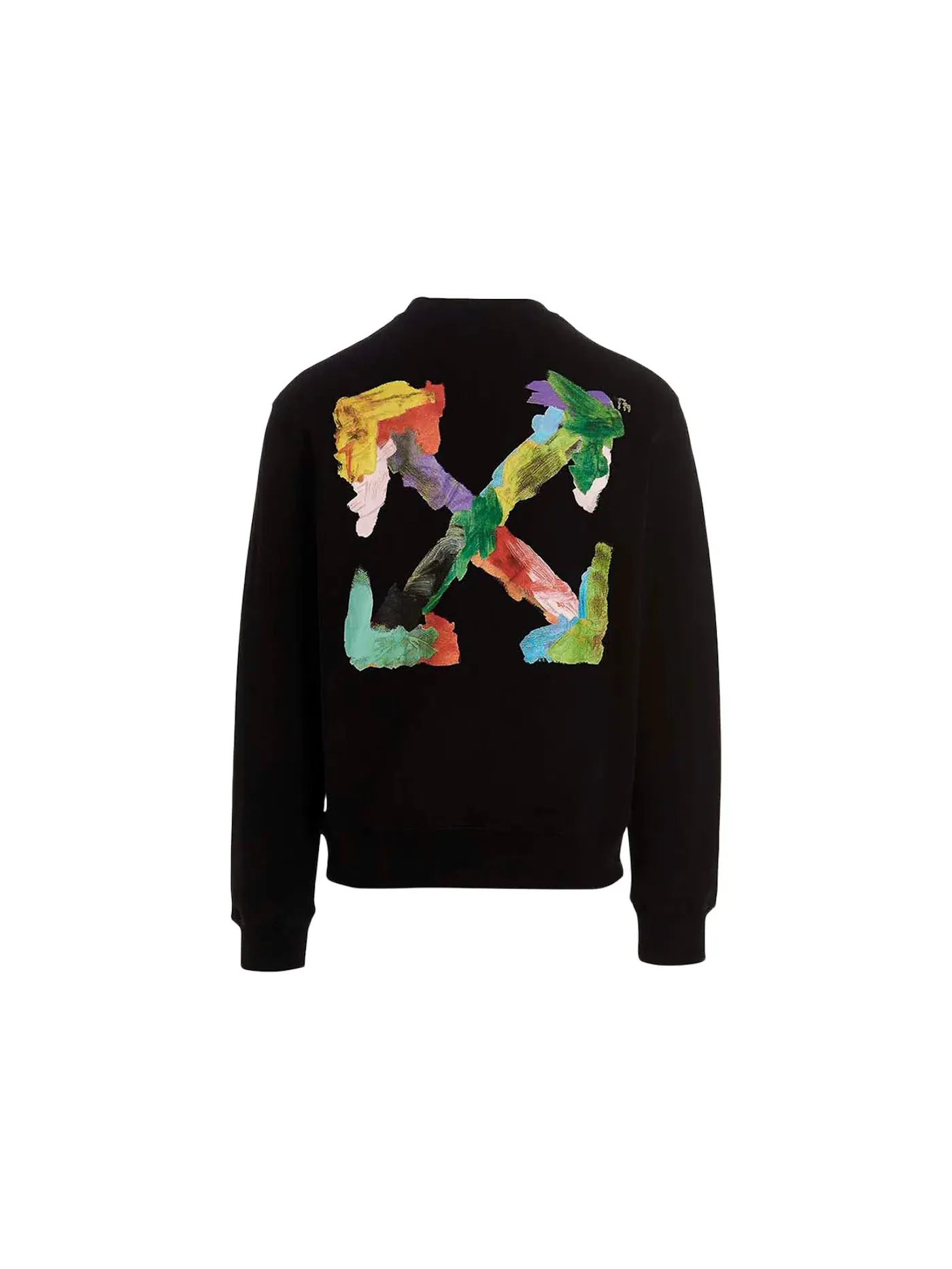 Мужской свитшот с принтом Brush Arrows Crewneck OFF-WHITE — изображение 2 из 2, черный мульти