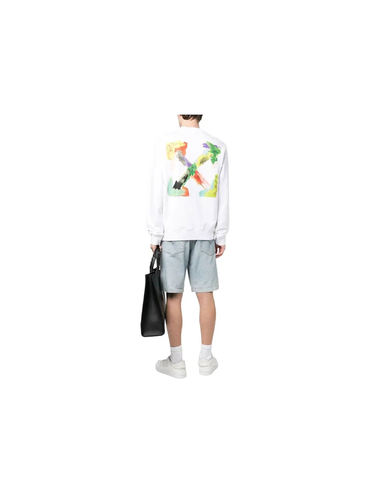 Мужской свитшот с принтом Brush Arrows Crewneck OFF-WHITE — изображение 2 из 2, белый мульти
