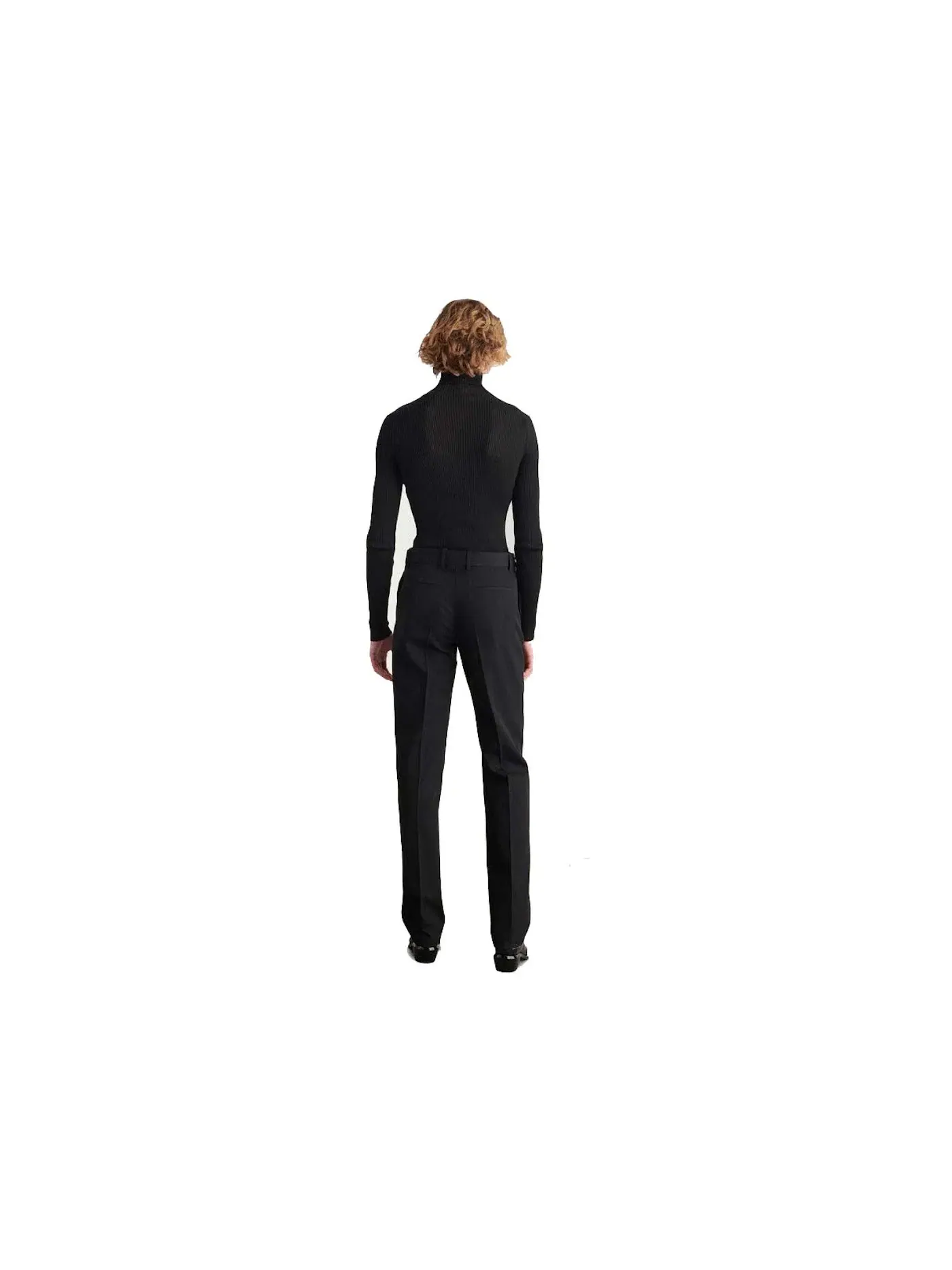 Мужские брюки из шерсти с принтом Buckle Dry Wool Slim Pant OFF-WHITE — изображение 2 из 2, черный