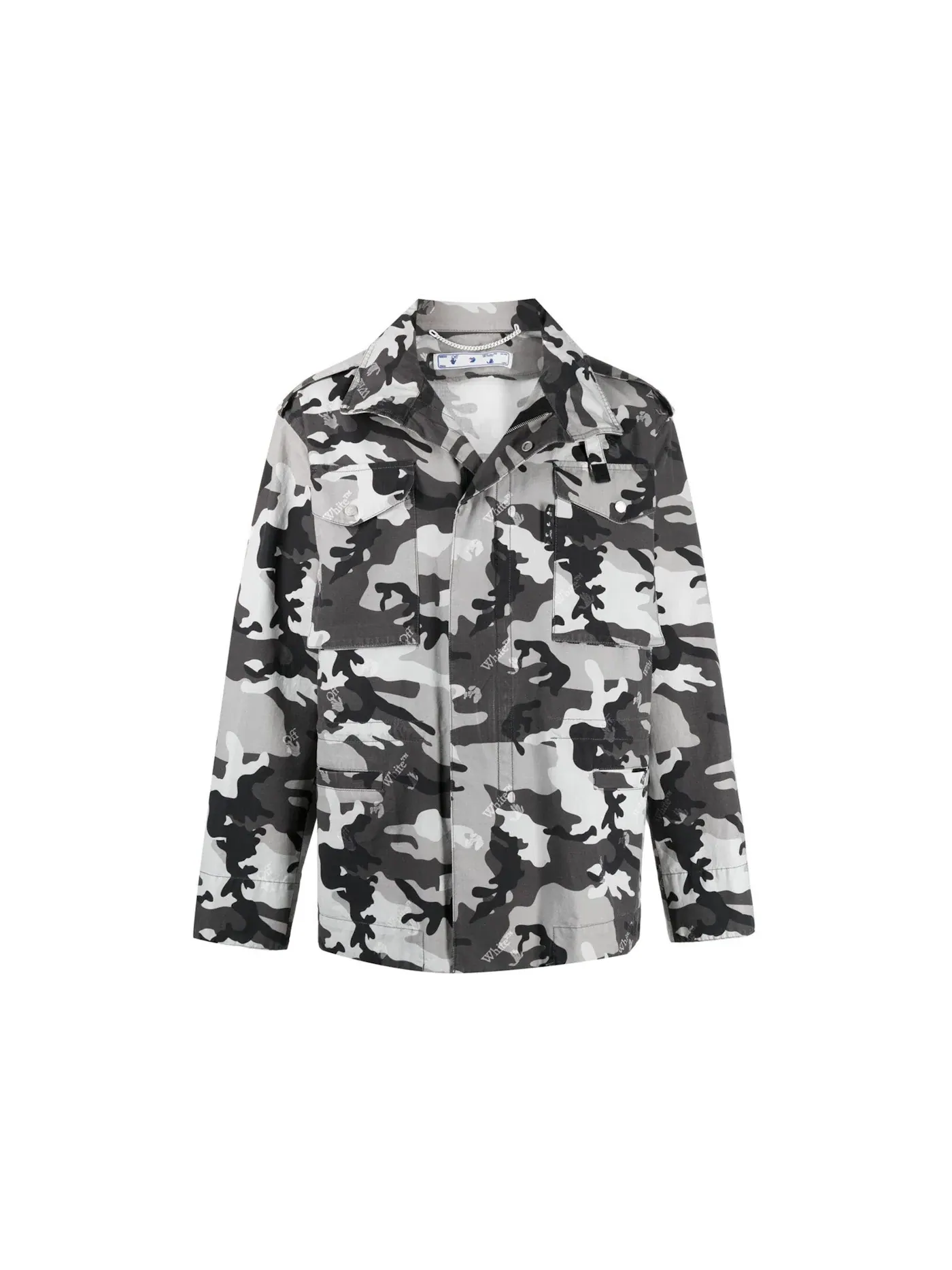 Мужская куртка с принтом OFF-WHITE Jacket — изображение 1 из 1, черный серый белый